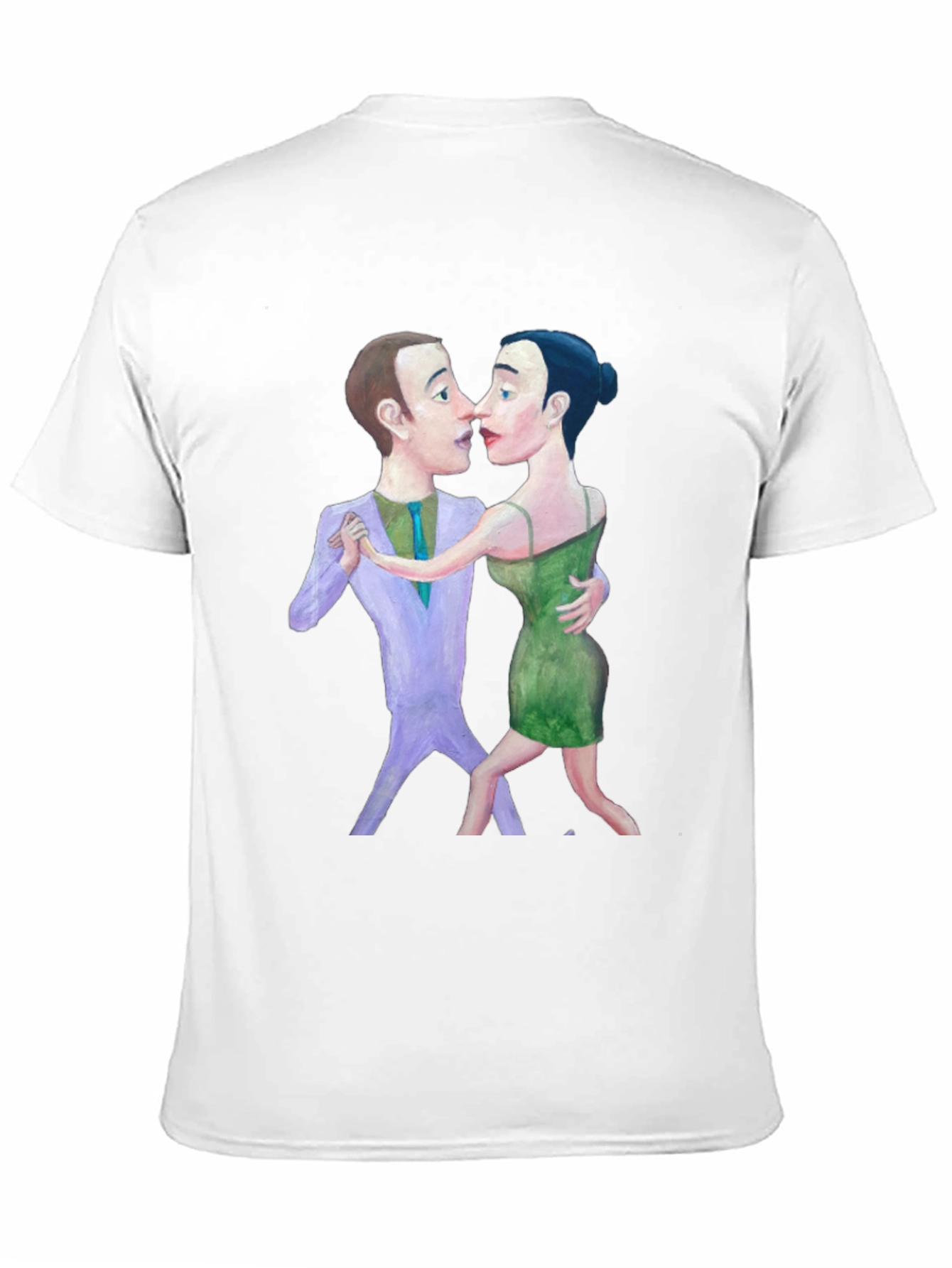 Black Tango Couple Graphic Print Black T-Shirt view 11