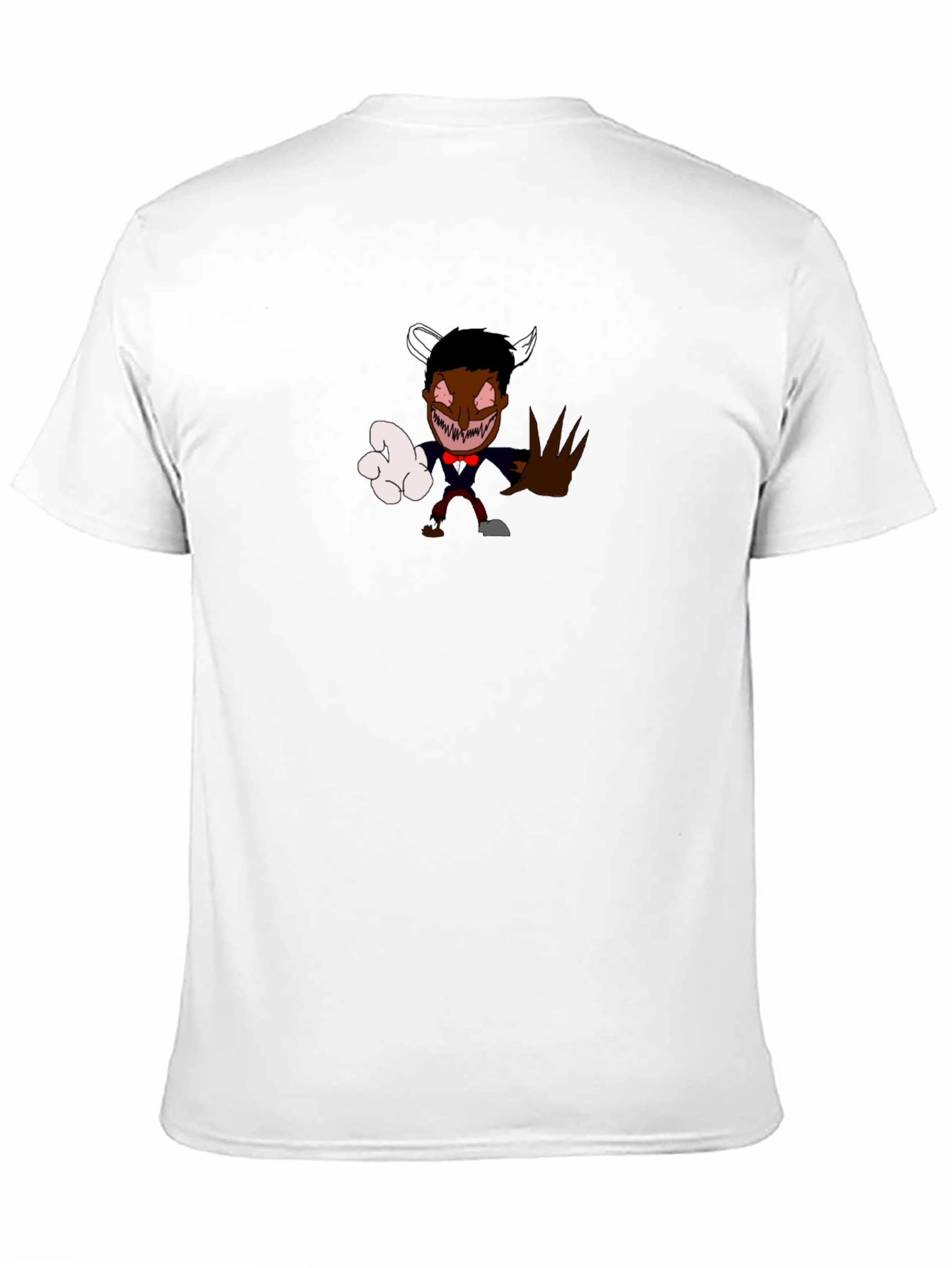 Black Cartoon Devil Graphic Tee - Black Crew Neck view 11