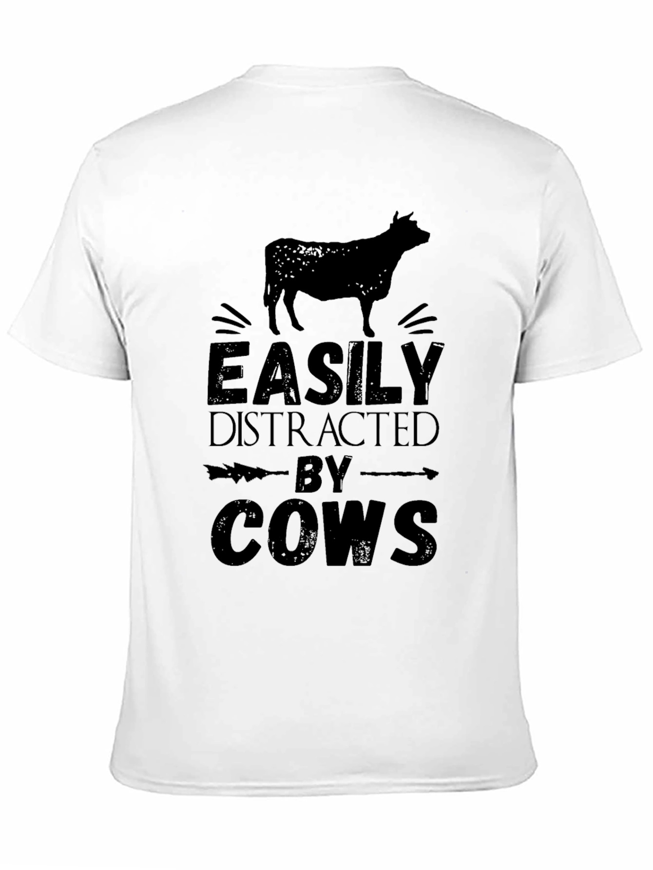 Black Easily Distracted By Cows Graphic T-Shirt view 11