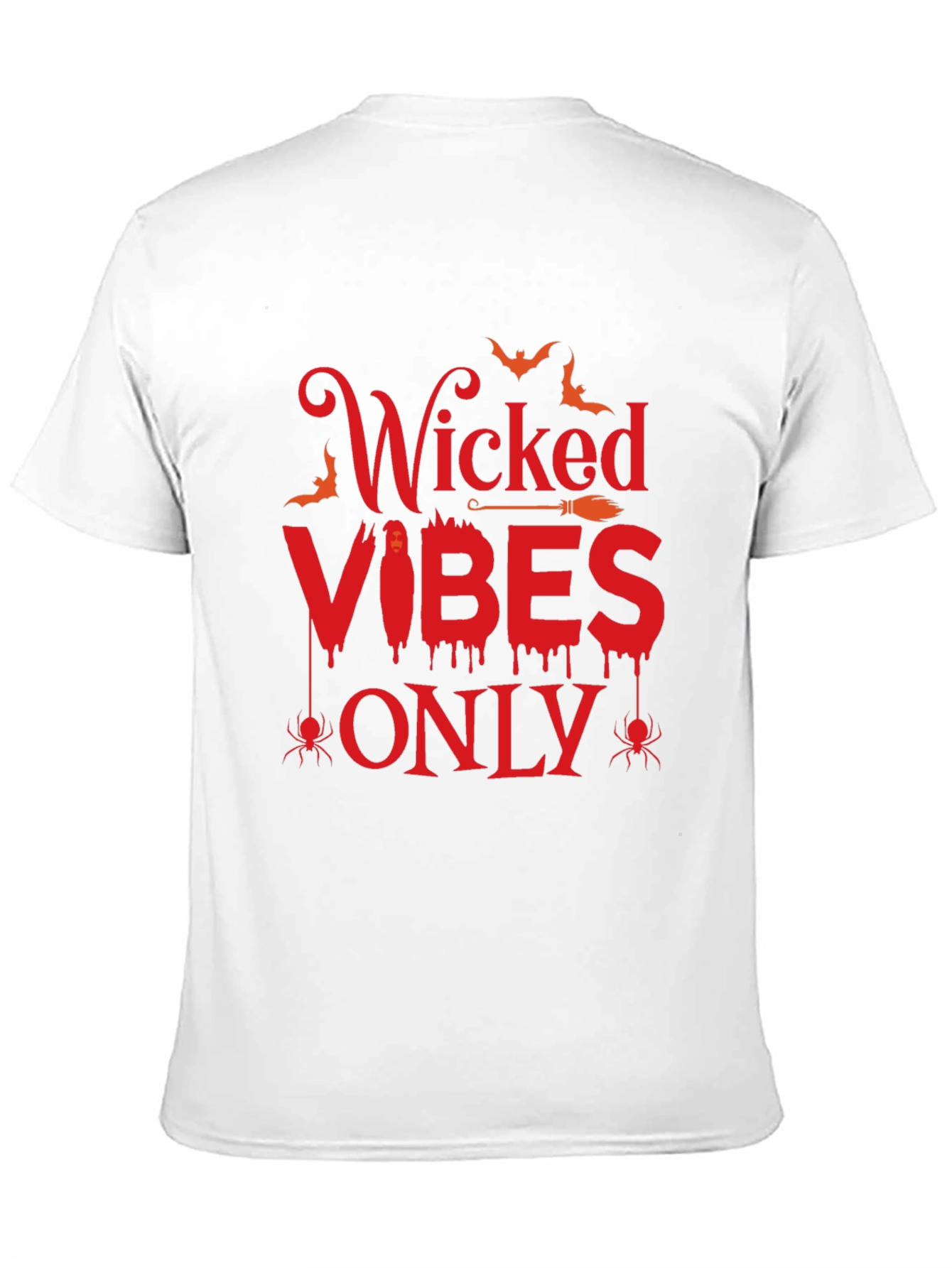 Black Wicked Vibes Only Halloween T-Shirt view 11
