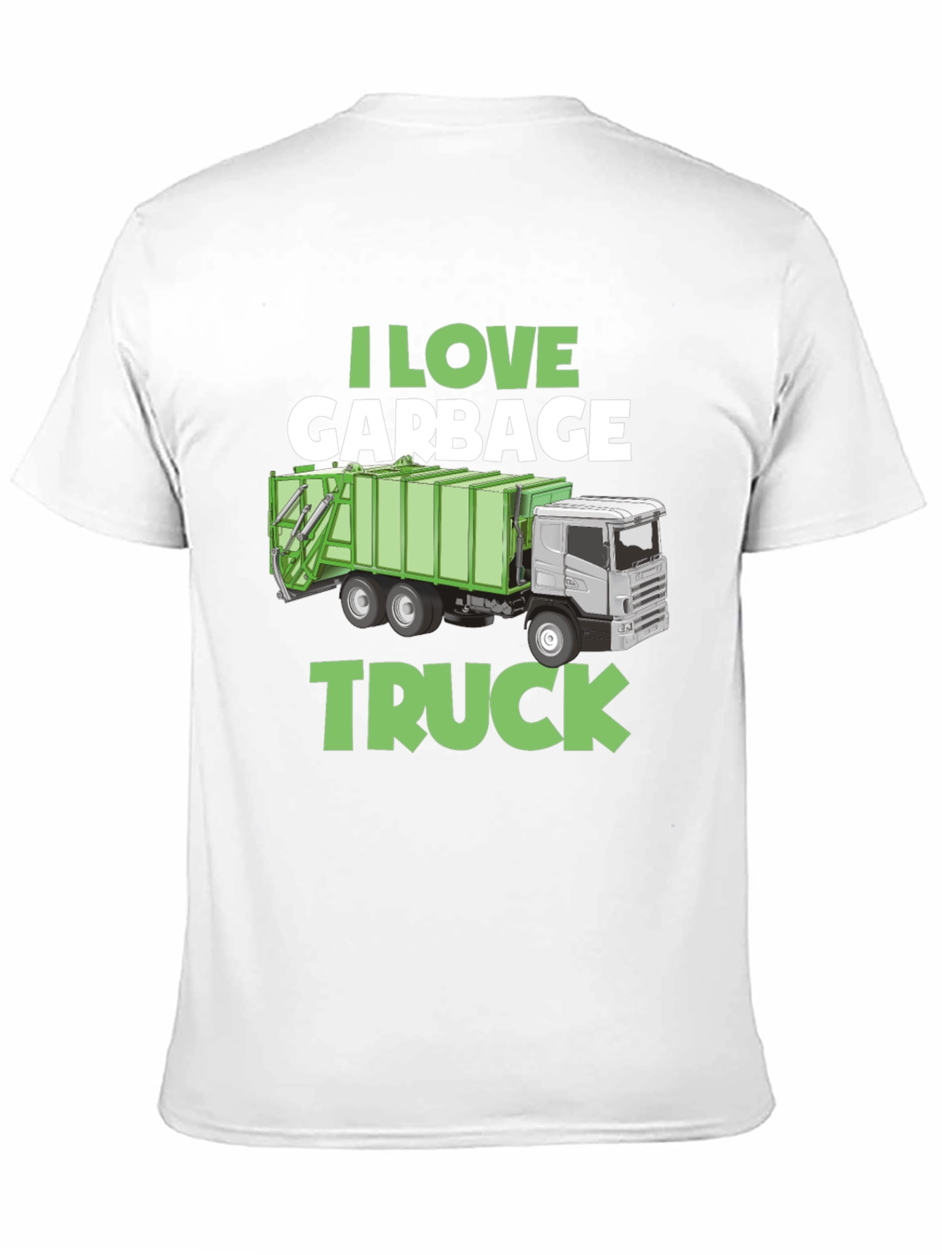 Black I Love Garbage Truck Graphic T-Shirt view 11