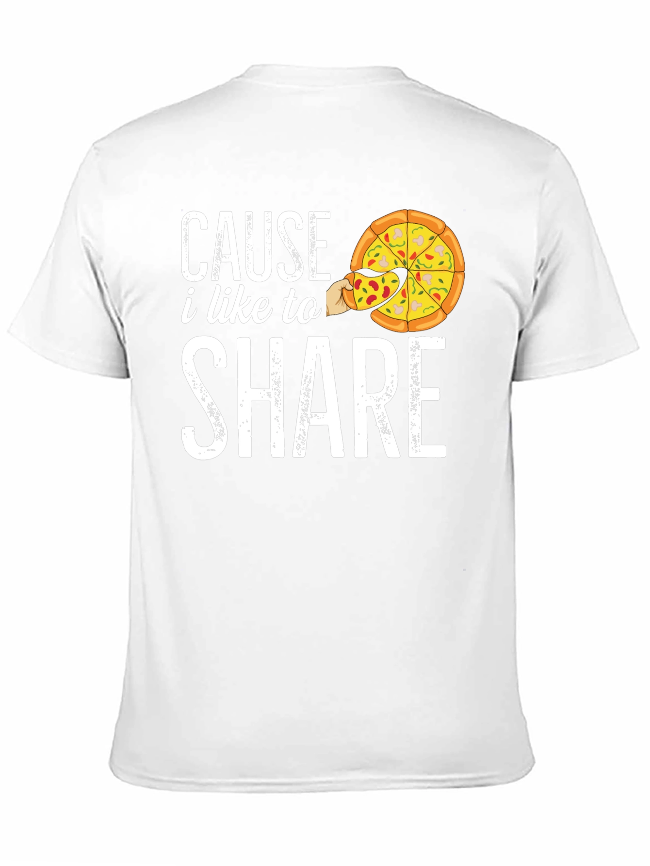 Black Cause I Like to Share Pizza Graphic T-Shirt view 11