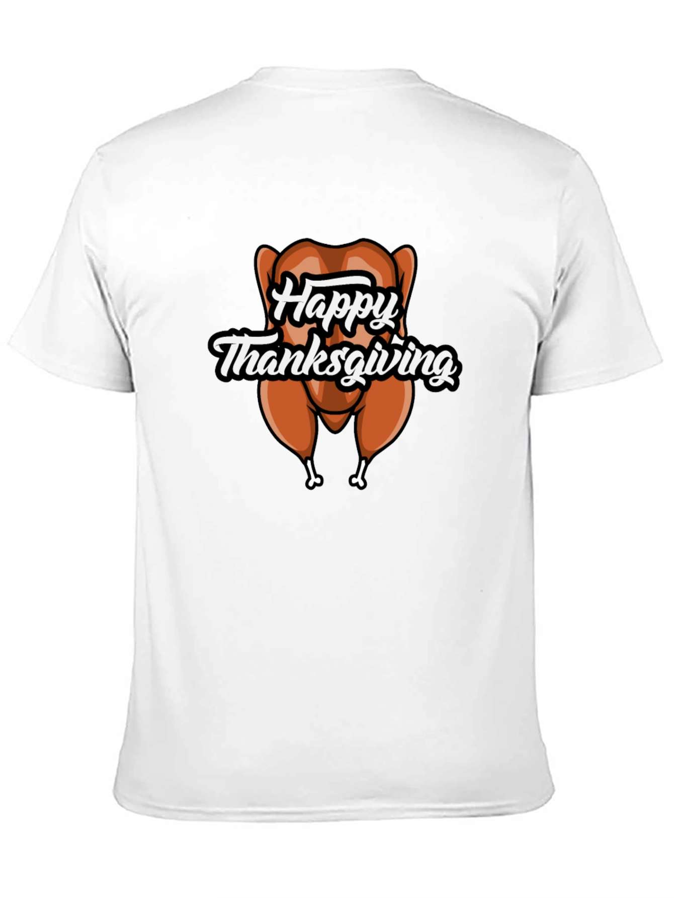 Black Happy Thanksgiving Turkey Graphic T-Shirt view 11