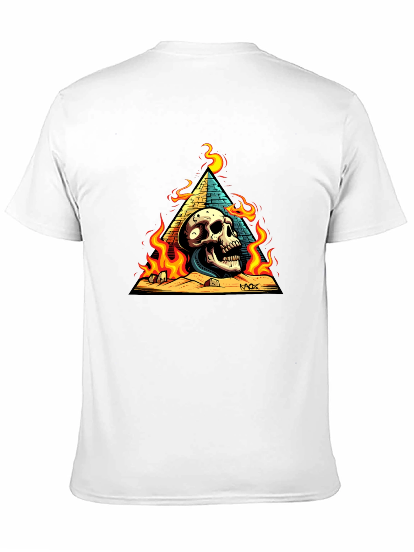 Black Skull Pyramid Graphic Tee - Men's Black T-Shirt view 11