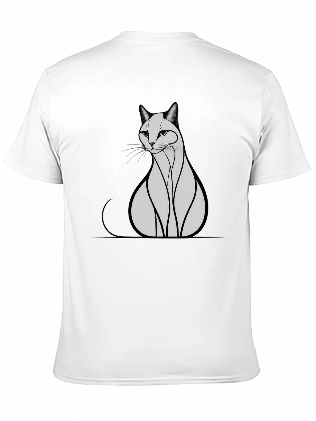 Black Cat Graphic Print Men's Black T-Shirt view 11