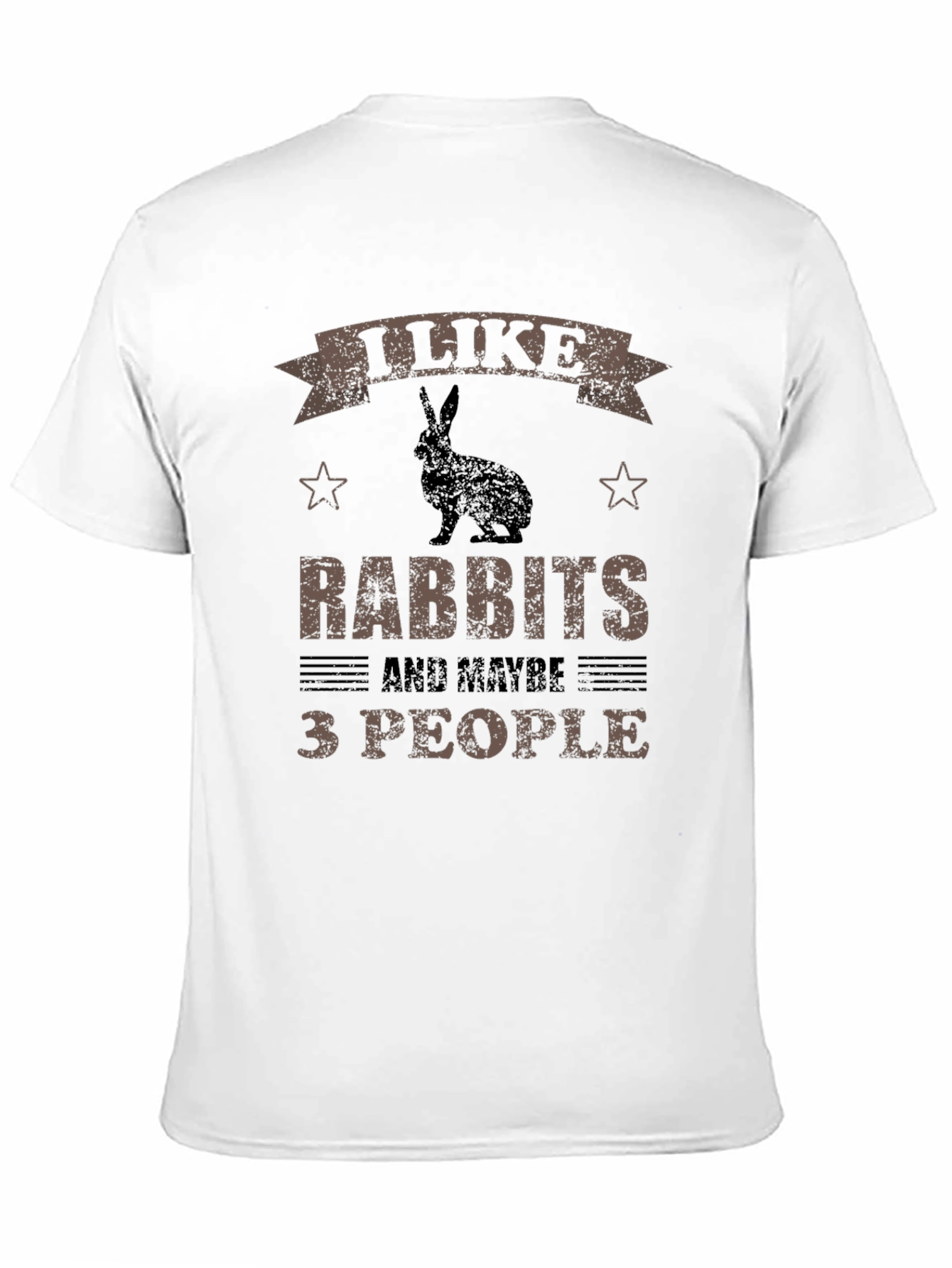 Black I Like Rabbits and Maybe 3 People T-Shirt view 11