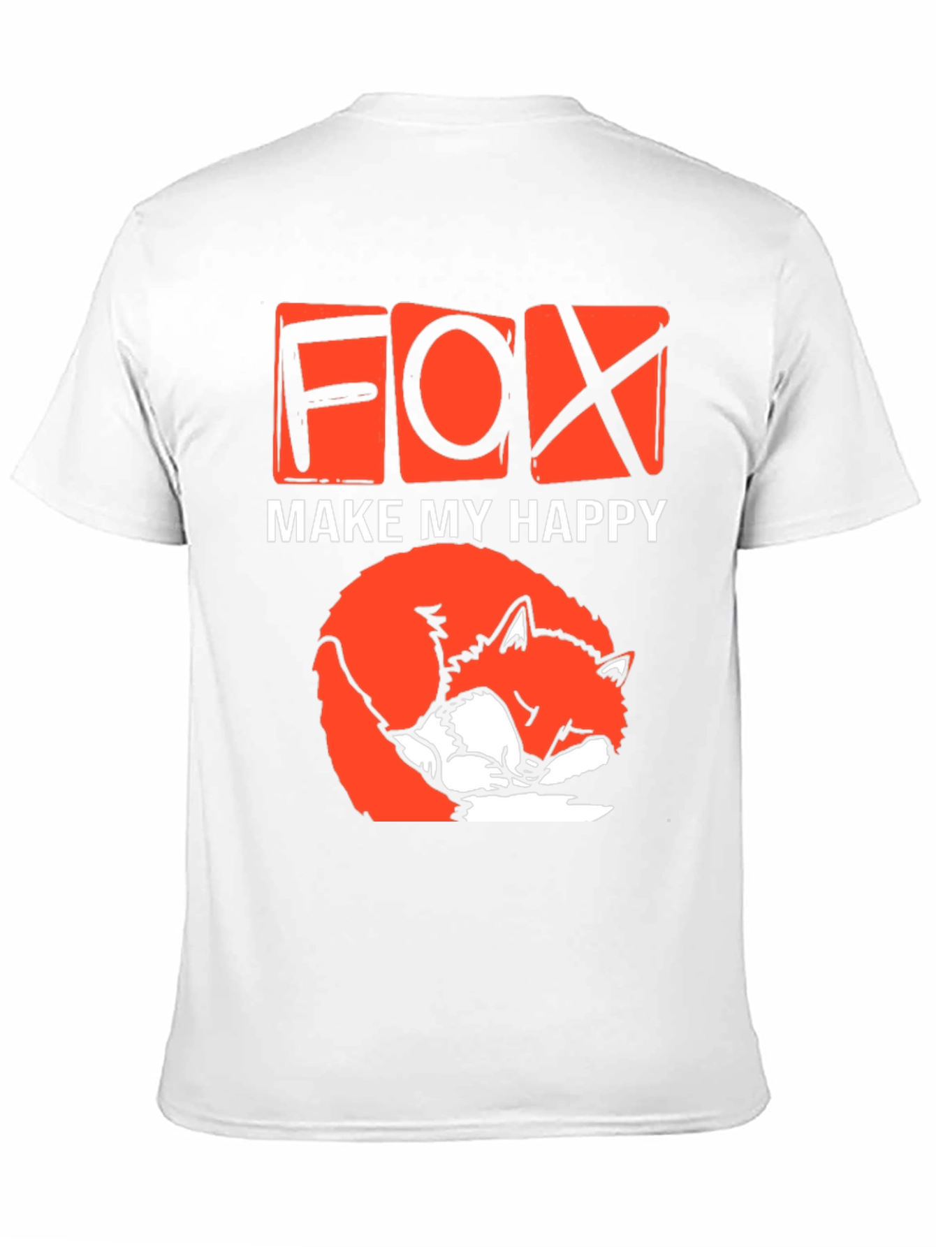 Black Cute Fox Make My Happy Graphic T-Shirt view 11