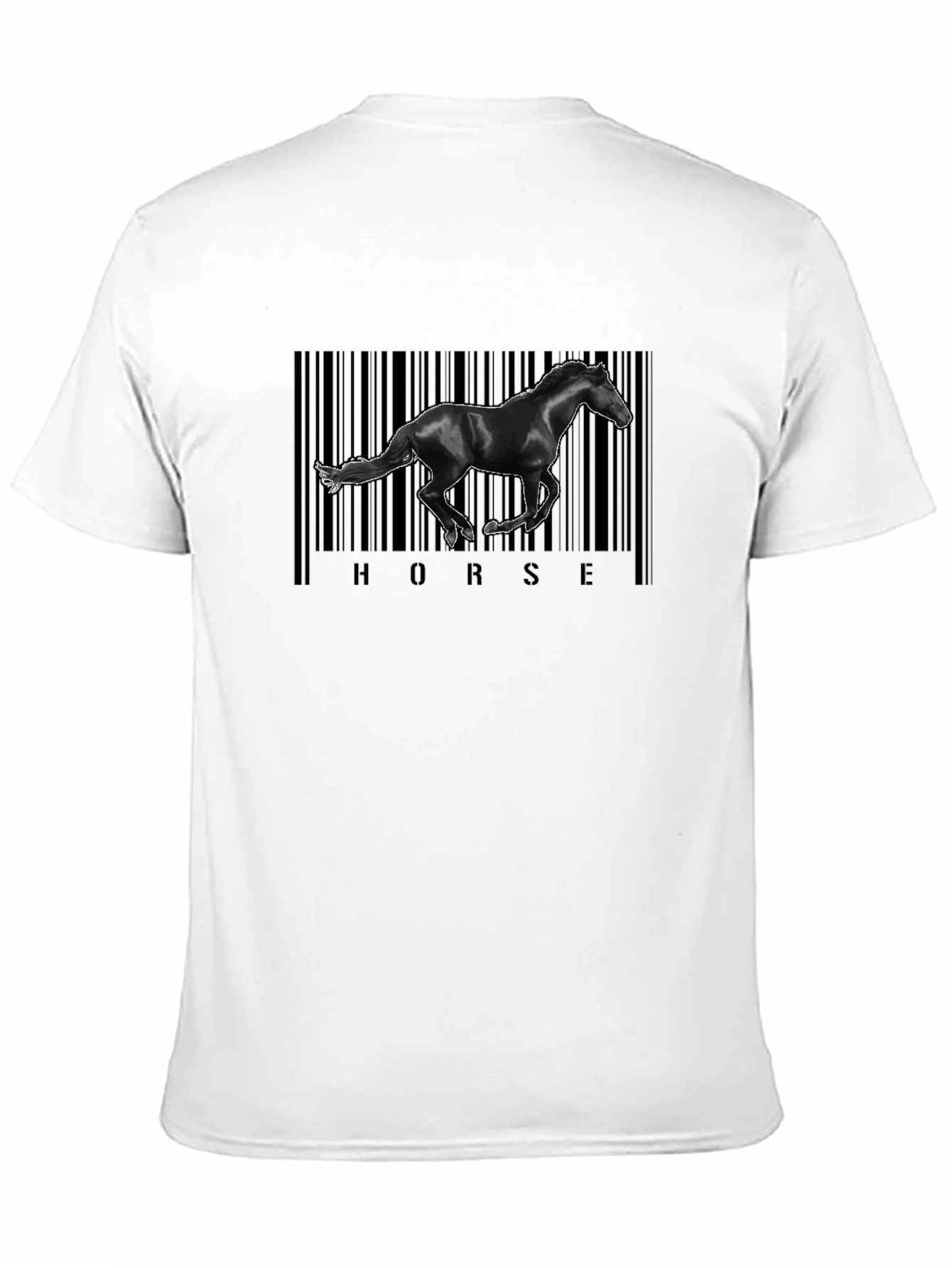 Black Horse Barcode Graphic Tee - Black Cotton view 11