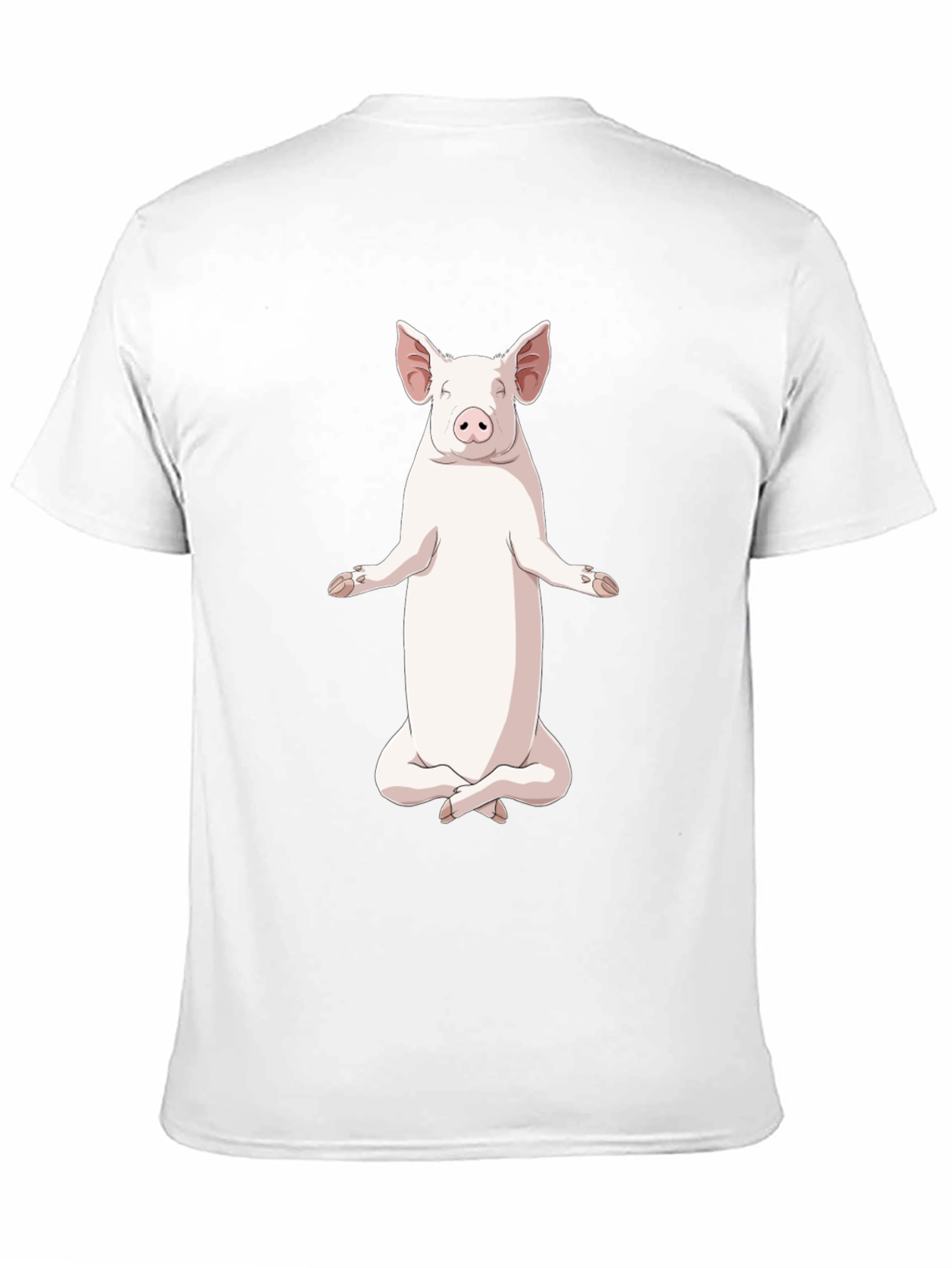 Black Yoga Pig Graphic T-Shirt - Relaxed Fit, Black view 11