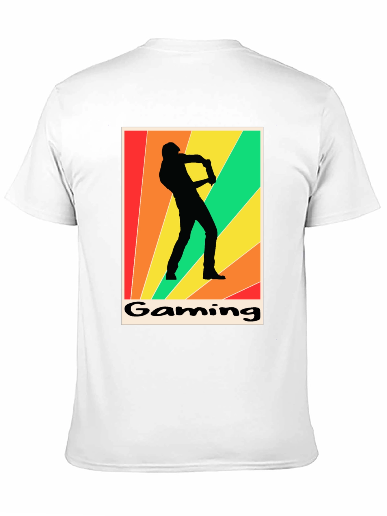 Black Gaming T-Shirt Retro Gamer Silhouette Graphic Tee view 11