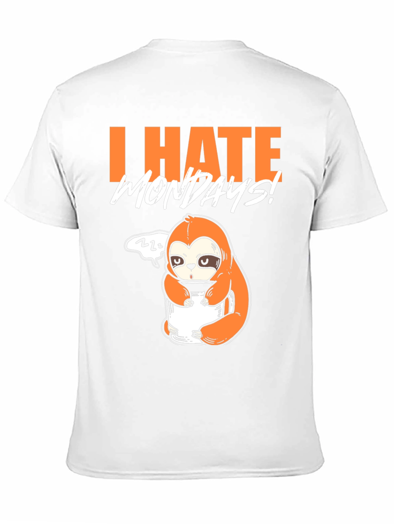 Black I Hate Mondays Sloth T-Shirt - Funny Graphic Tee view 11