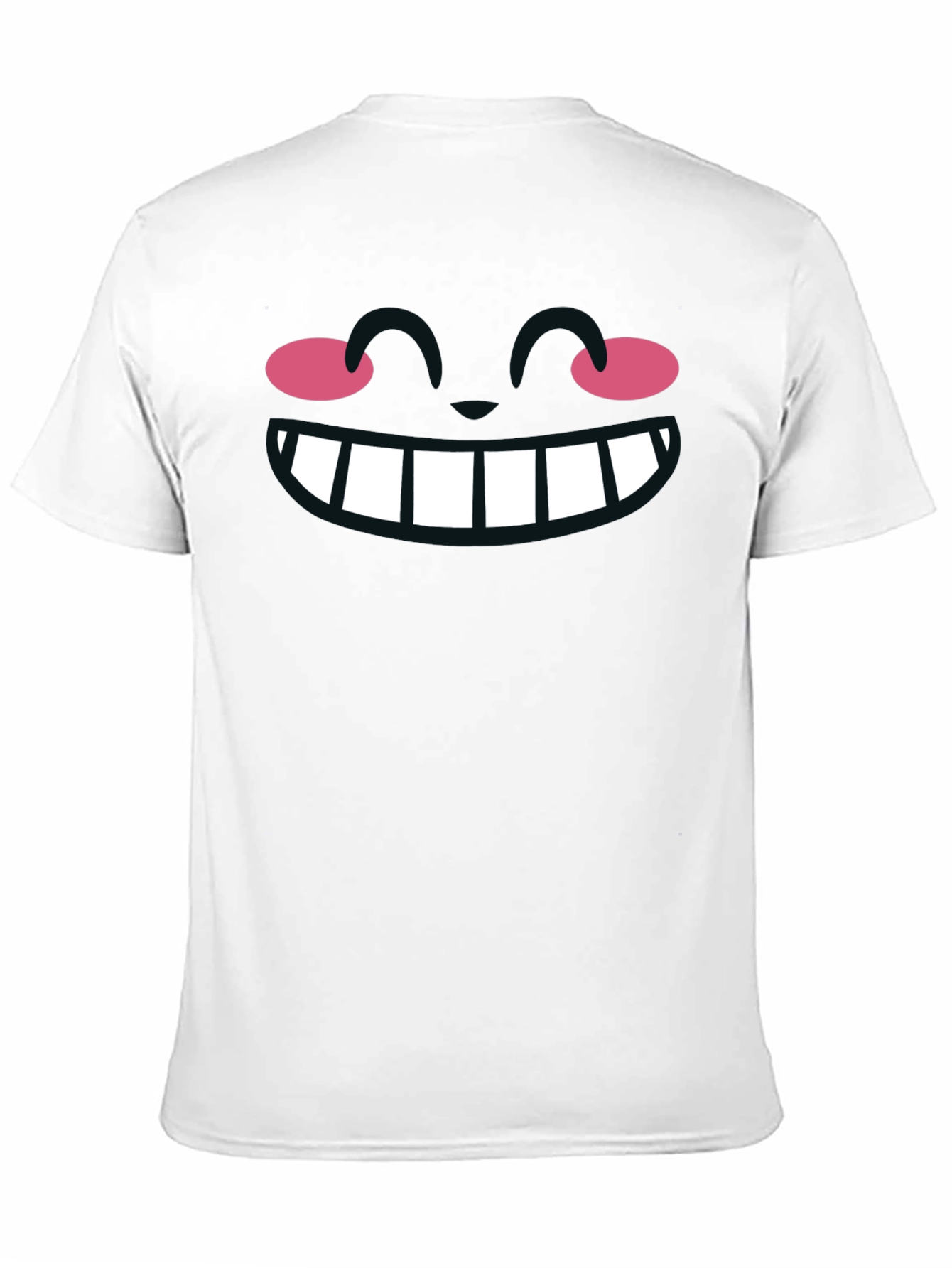 Black Cartoon Smile Graphic Black T-Shirt view 11