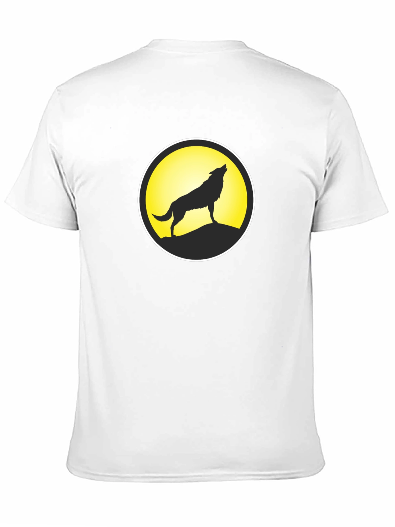 Black Wolf Howling at Moon Black T-Shirt view 11