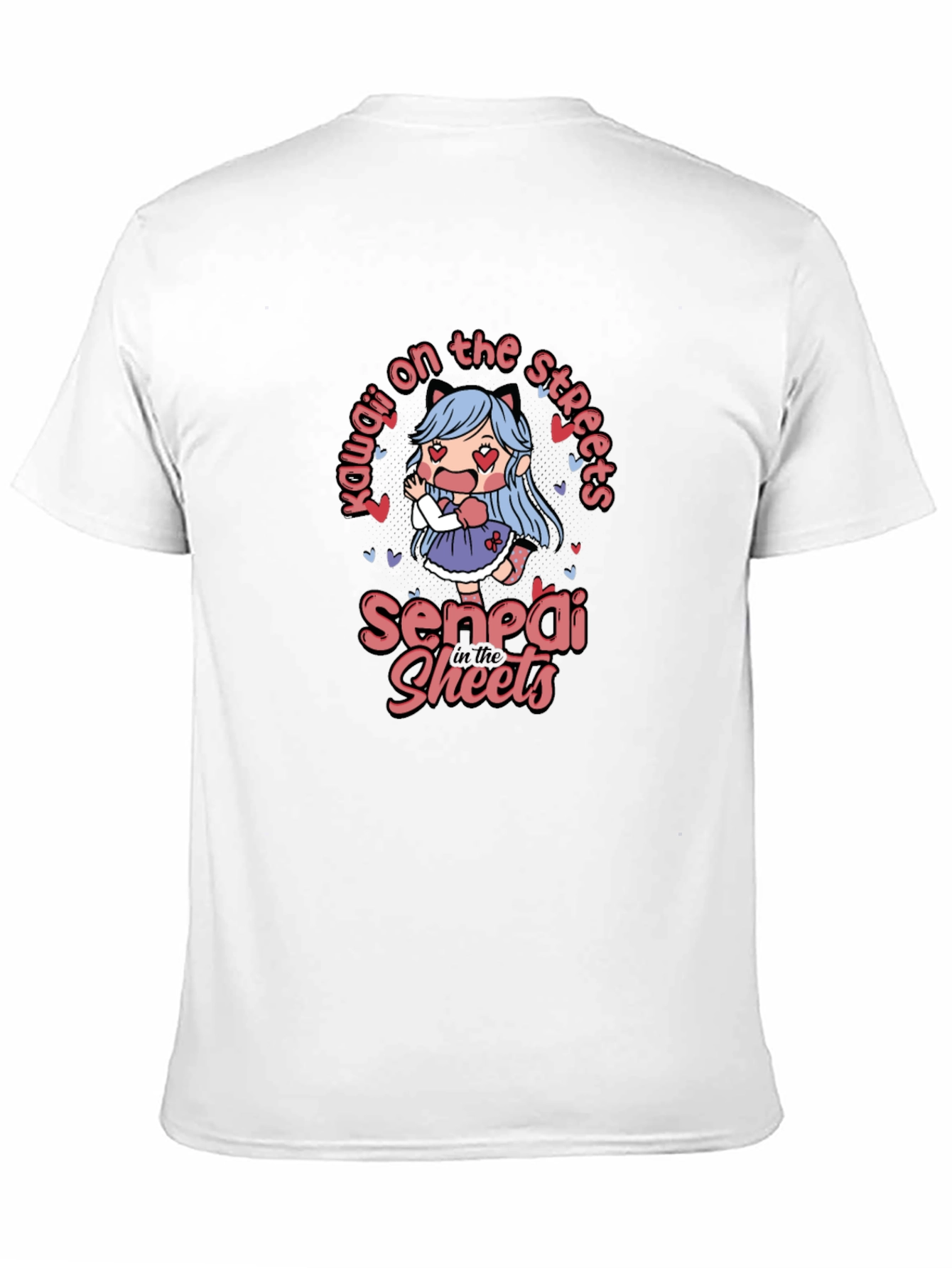 Black Kawaii Anime Graphic T-Shirt view 11