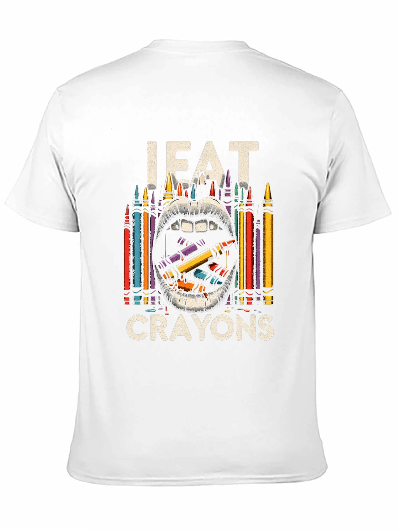 Black I Eat Crayons Graphic Tee - Adult Humor Shirt view 11