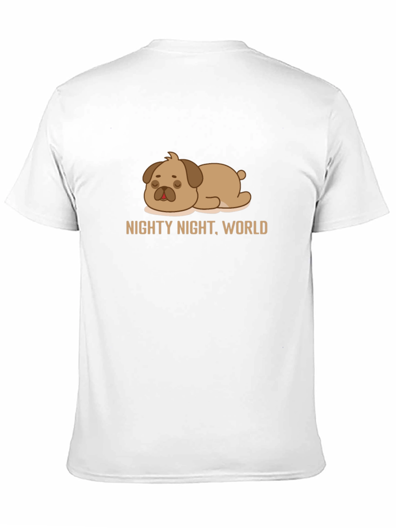Black Nighty Night World Black T-Shirt with Cute Sleeping Dog Graphic view 11