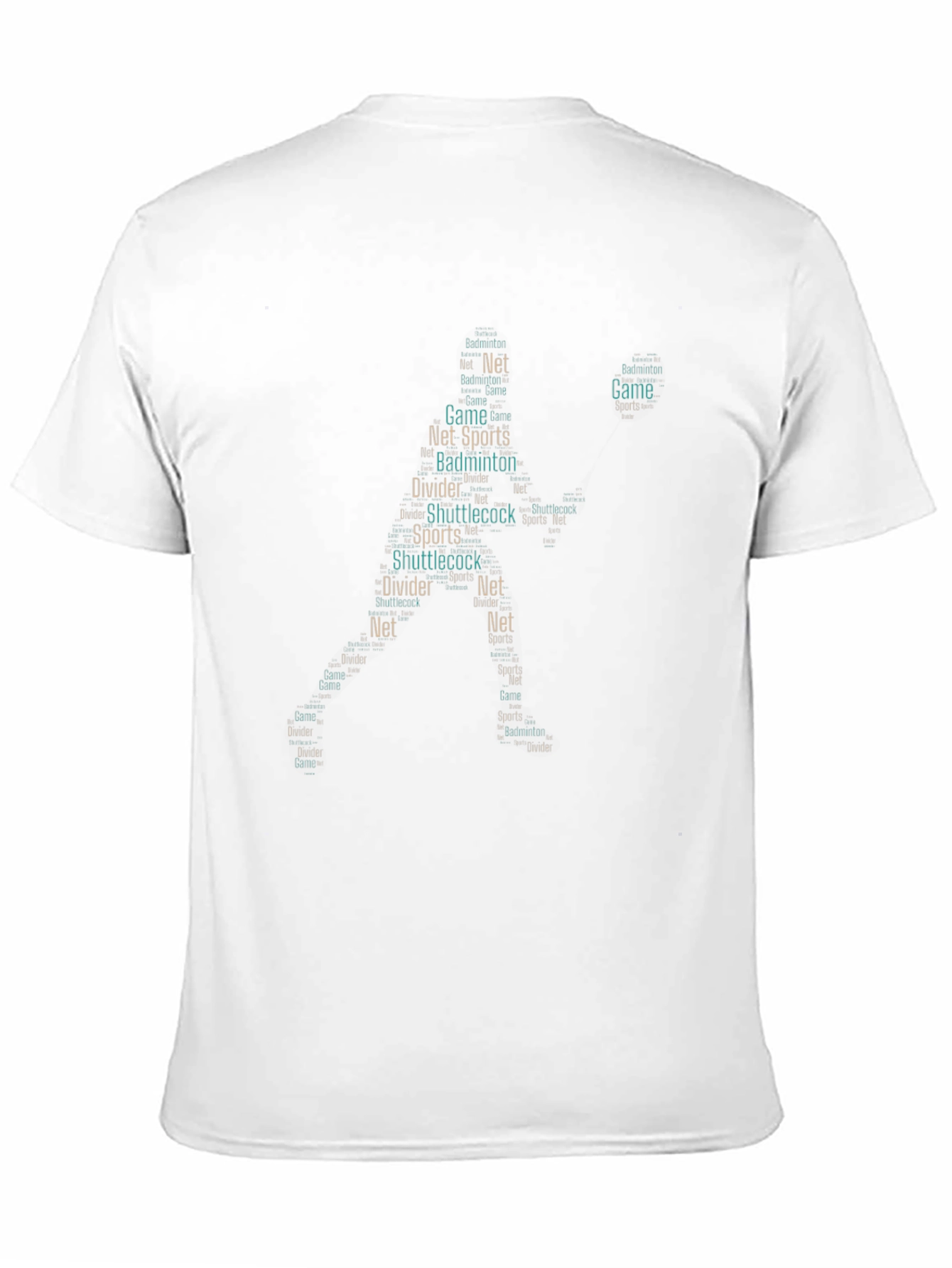 Black Badminton Word Art T-Shirt view 11