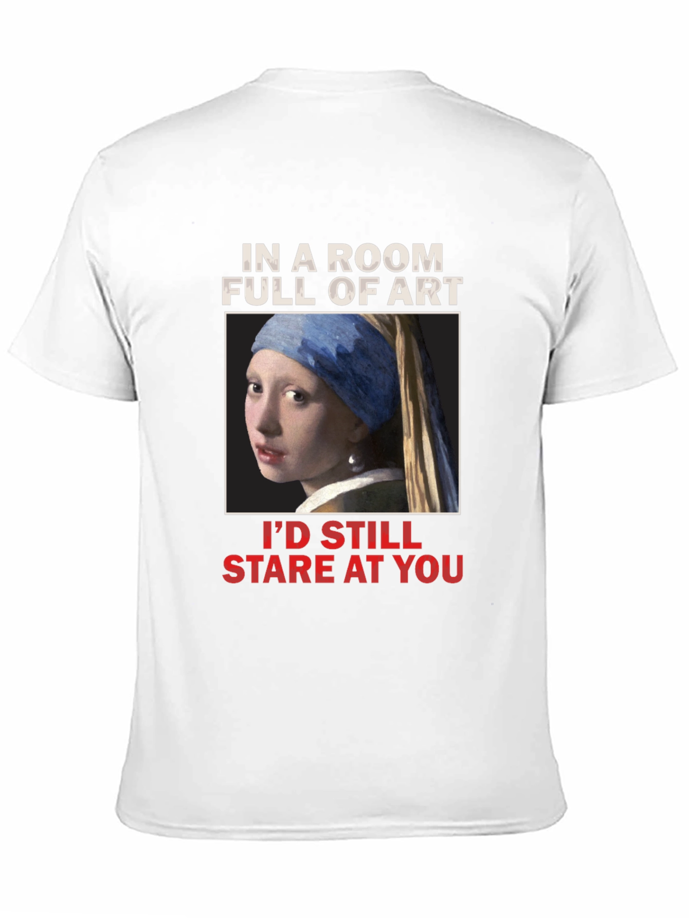 Black Art Lover's T-Shirt: Girl with a Pearl Earring view 11