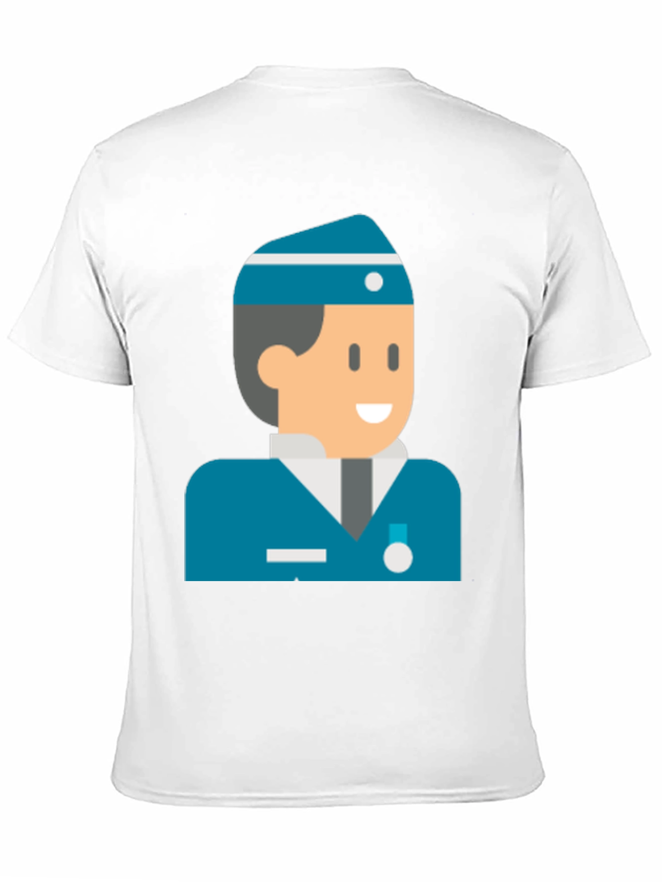 Black Cartoon Naval Officer Black T-Shirt view 11