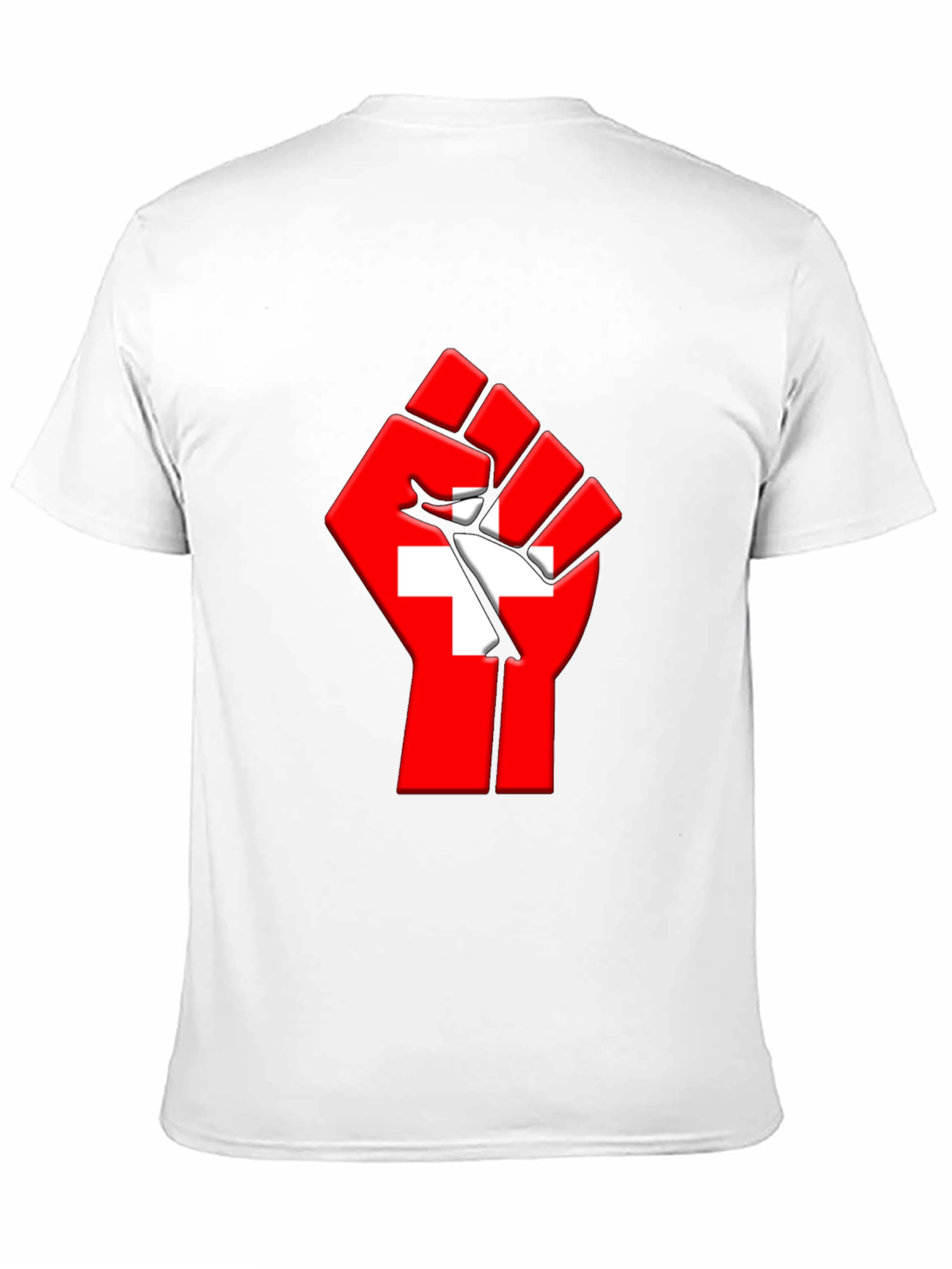 Black Switzerland Flag Fist Graphic T-Shirt view 11