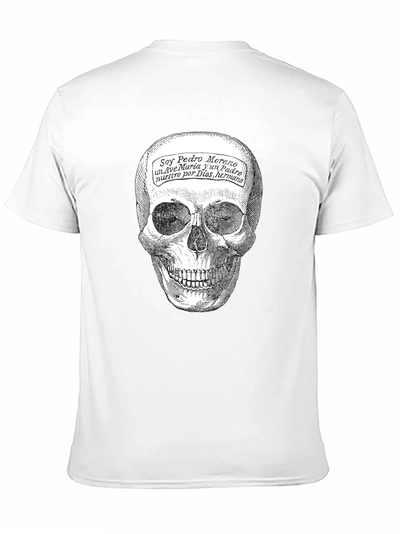 Black Skull Graphic Tee - "Soy Pedro Moreno" T-Shirt view 11