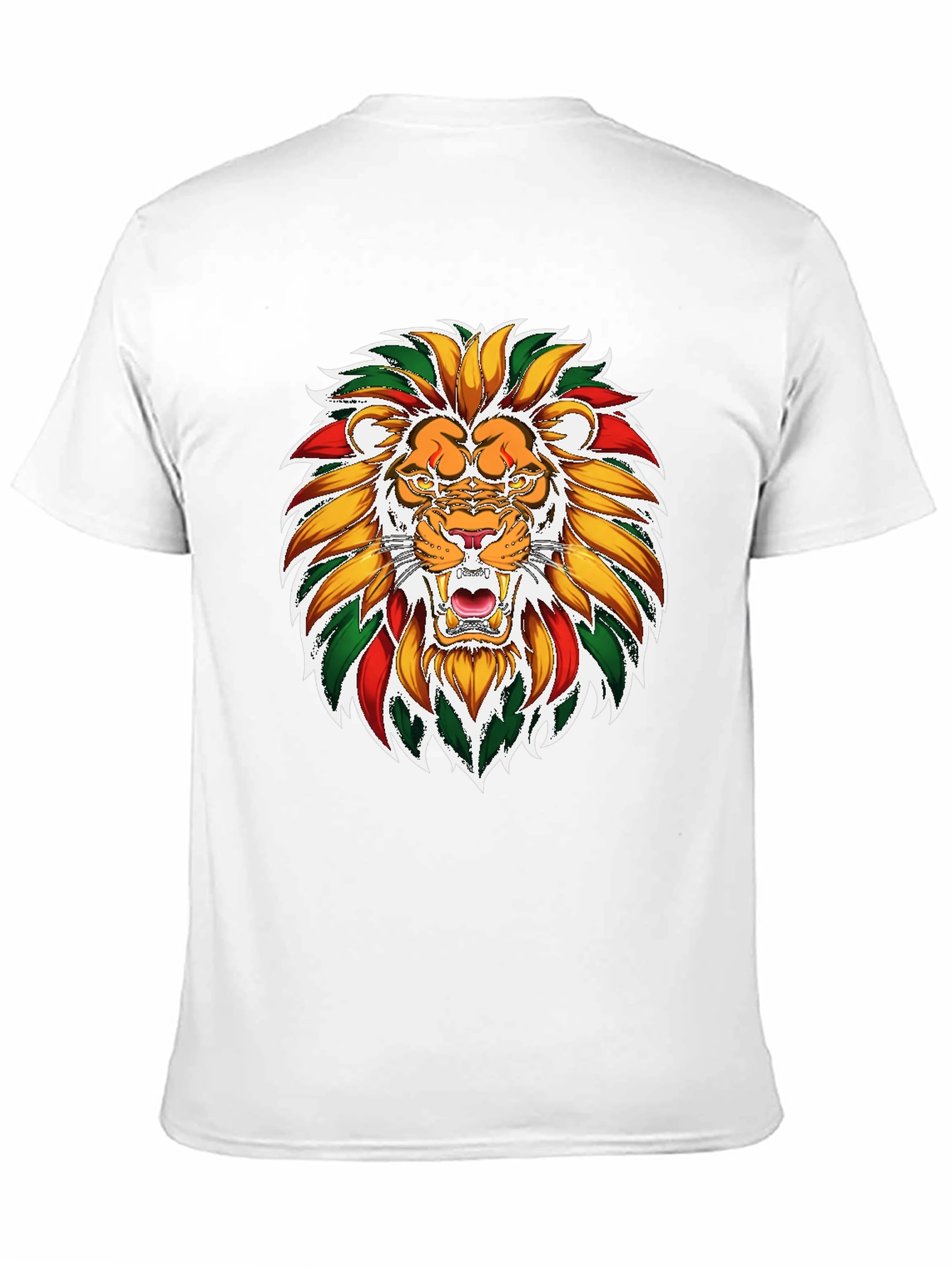 Black Lion Rastafarian Rasta Colors Graphic T-Shirt view 11