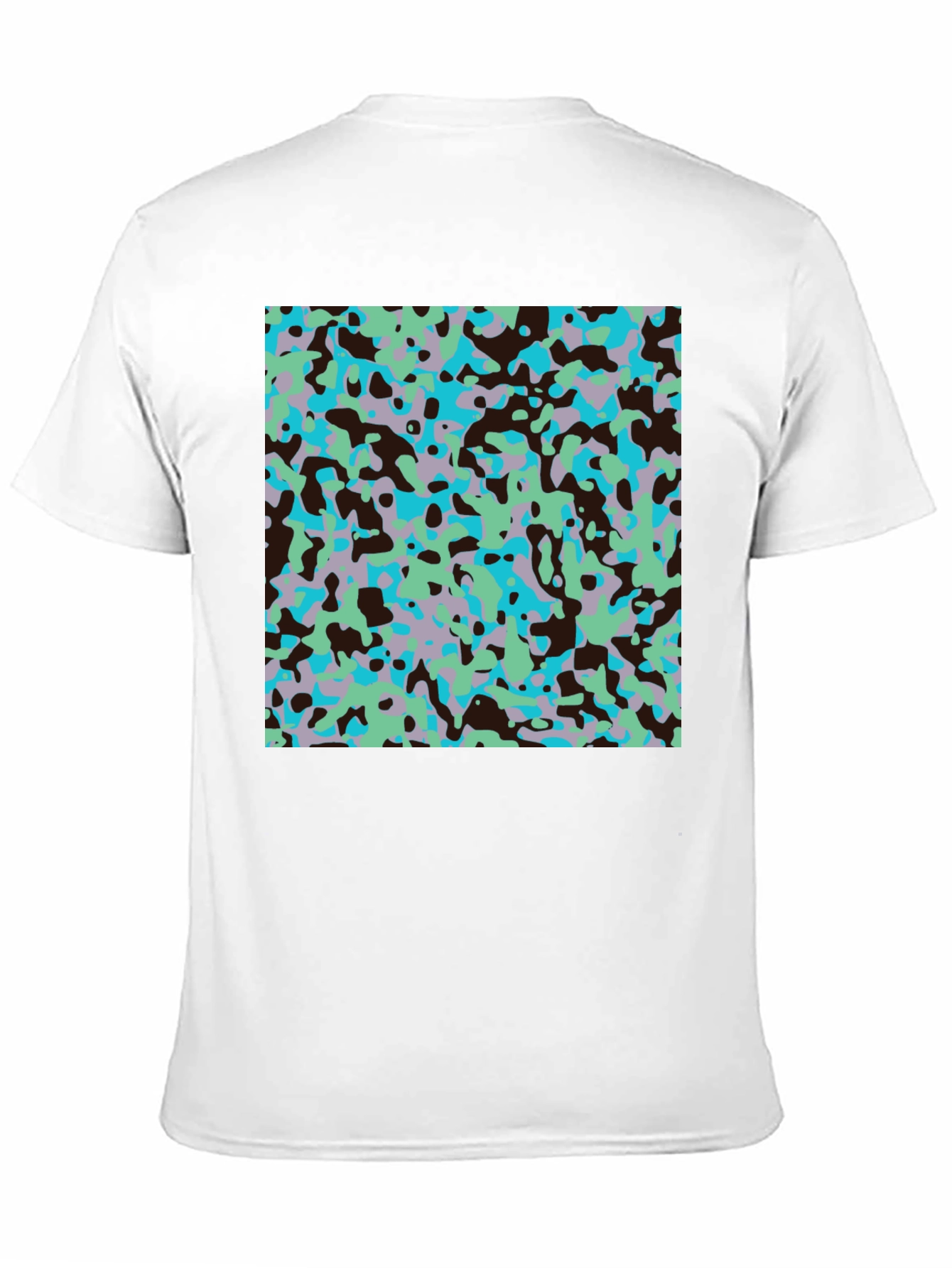 Black Abstract Camo Print Black T-Shirt view 11
