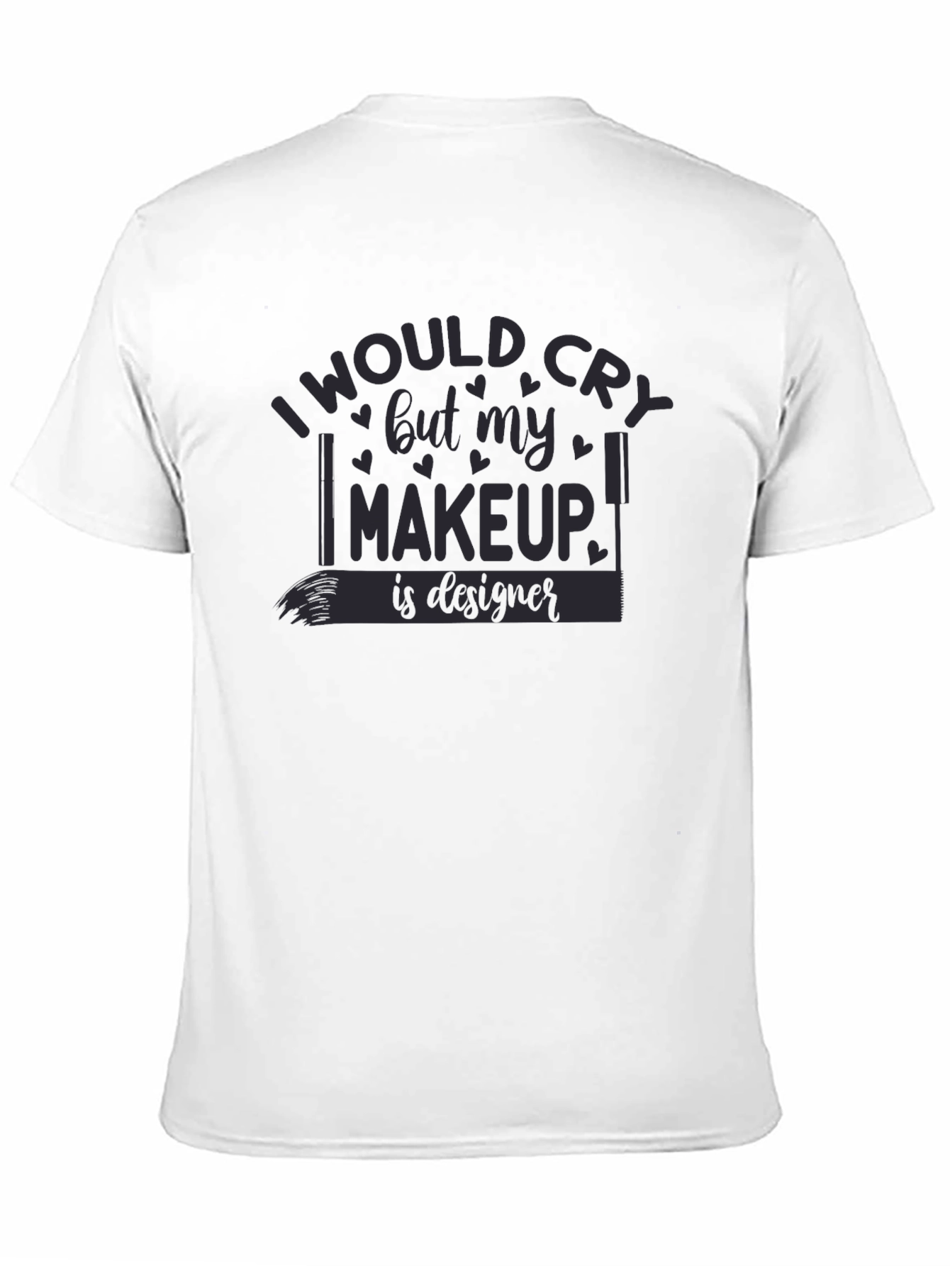 Black Designer Makeup Graphic Tee - Black view 11
