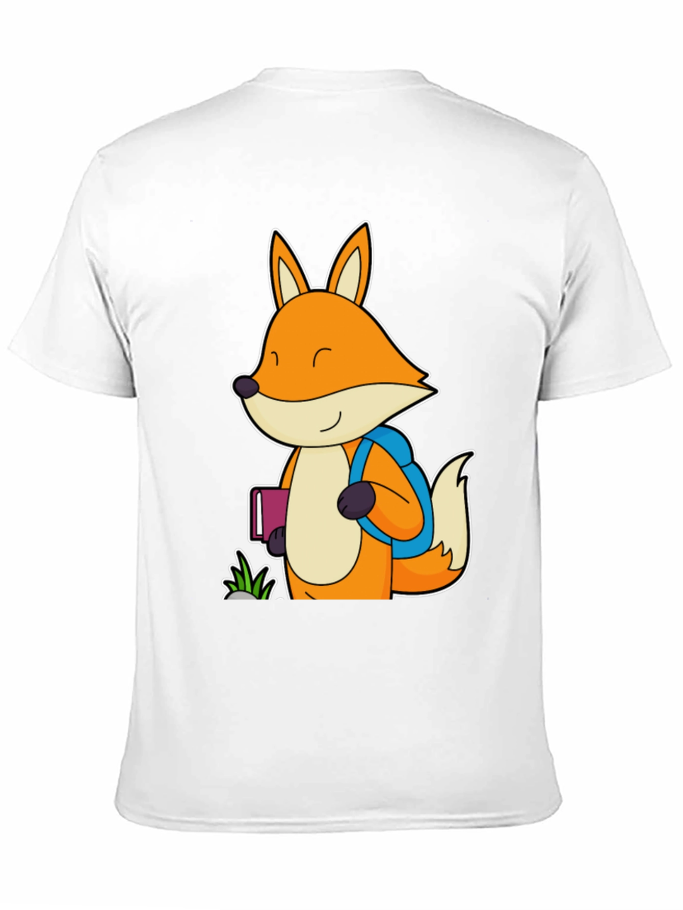 Black Fox with Backpack Black T-Shirt view 11