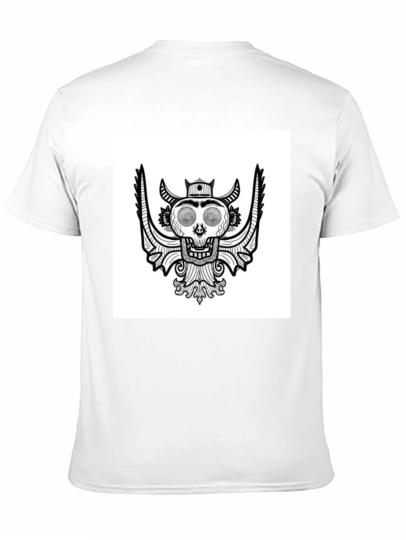 Black Skull Graphic Tee - Black Cotton T-Shirt view 11