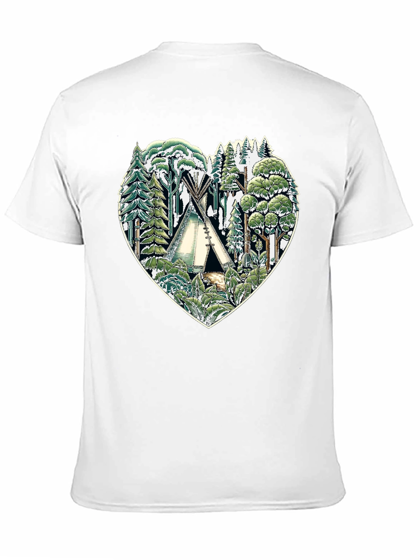 Nature Heart Tee: Tipi Forest Graphic Print T-Shirt - 11