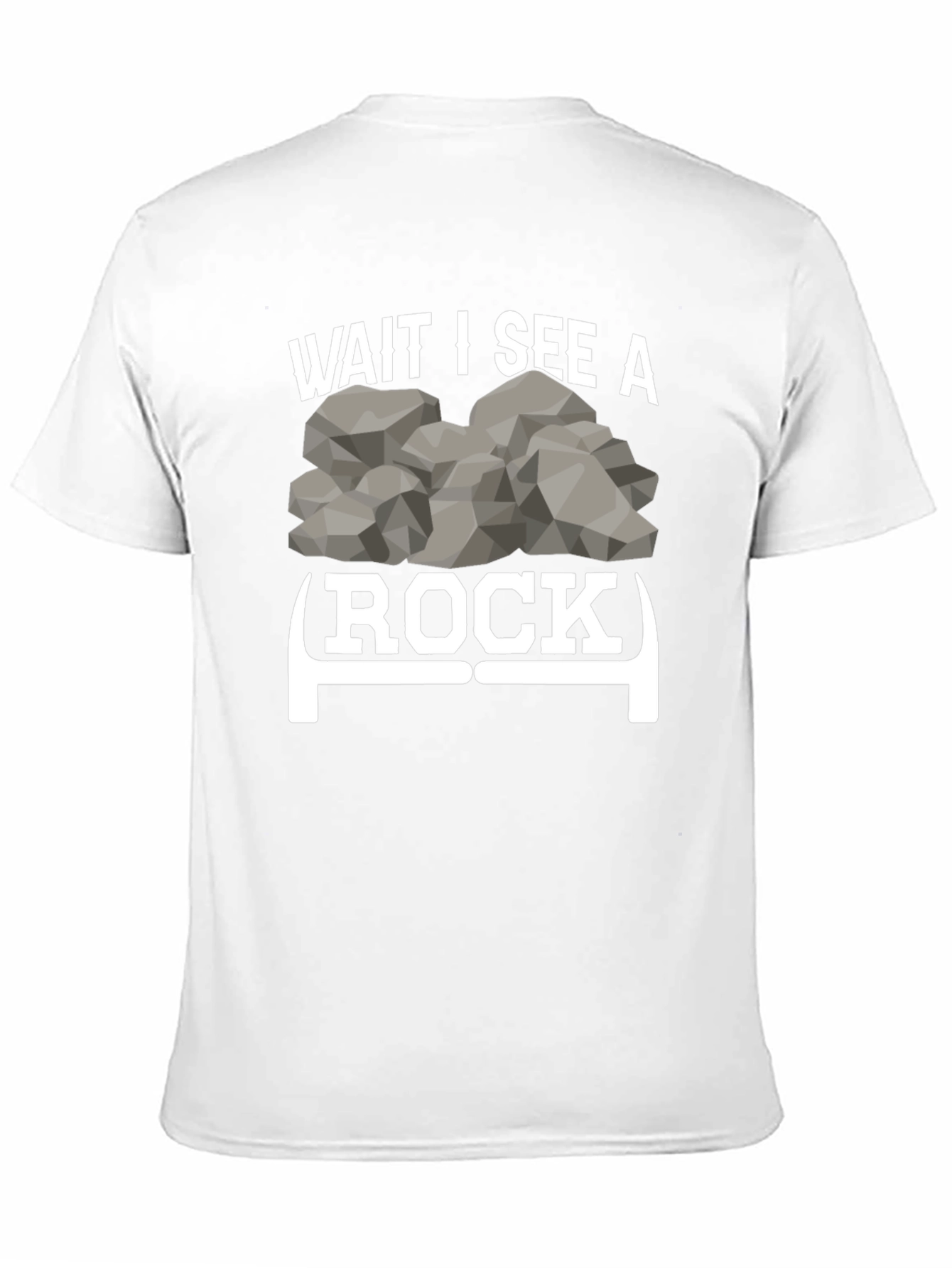 Black Wait I See a Rock Funny Graphic Tee view 11