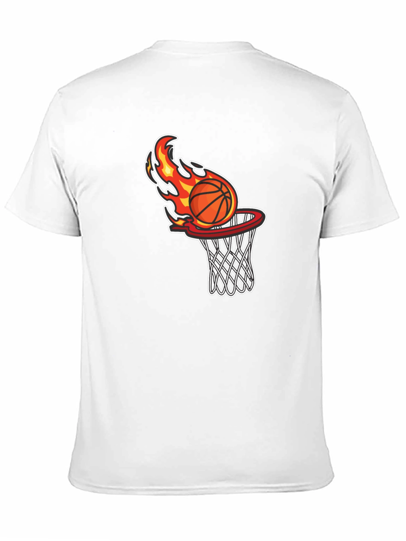 Black Flaming Basketball Graphic T-Shirt view 11