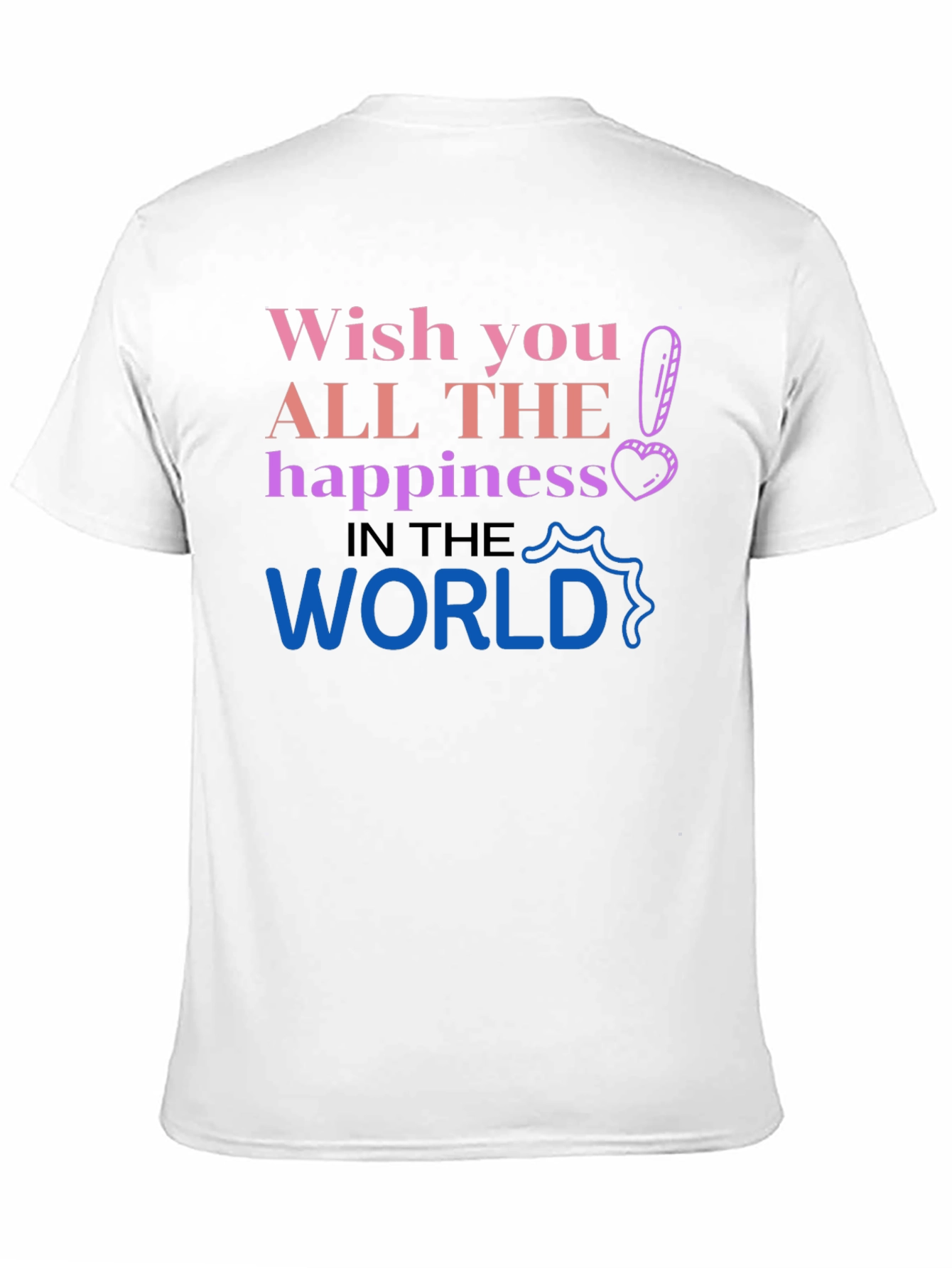 Black Wish You All The Happiness Graphic T-Shirt view 11