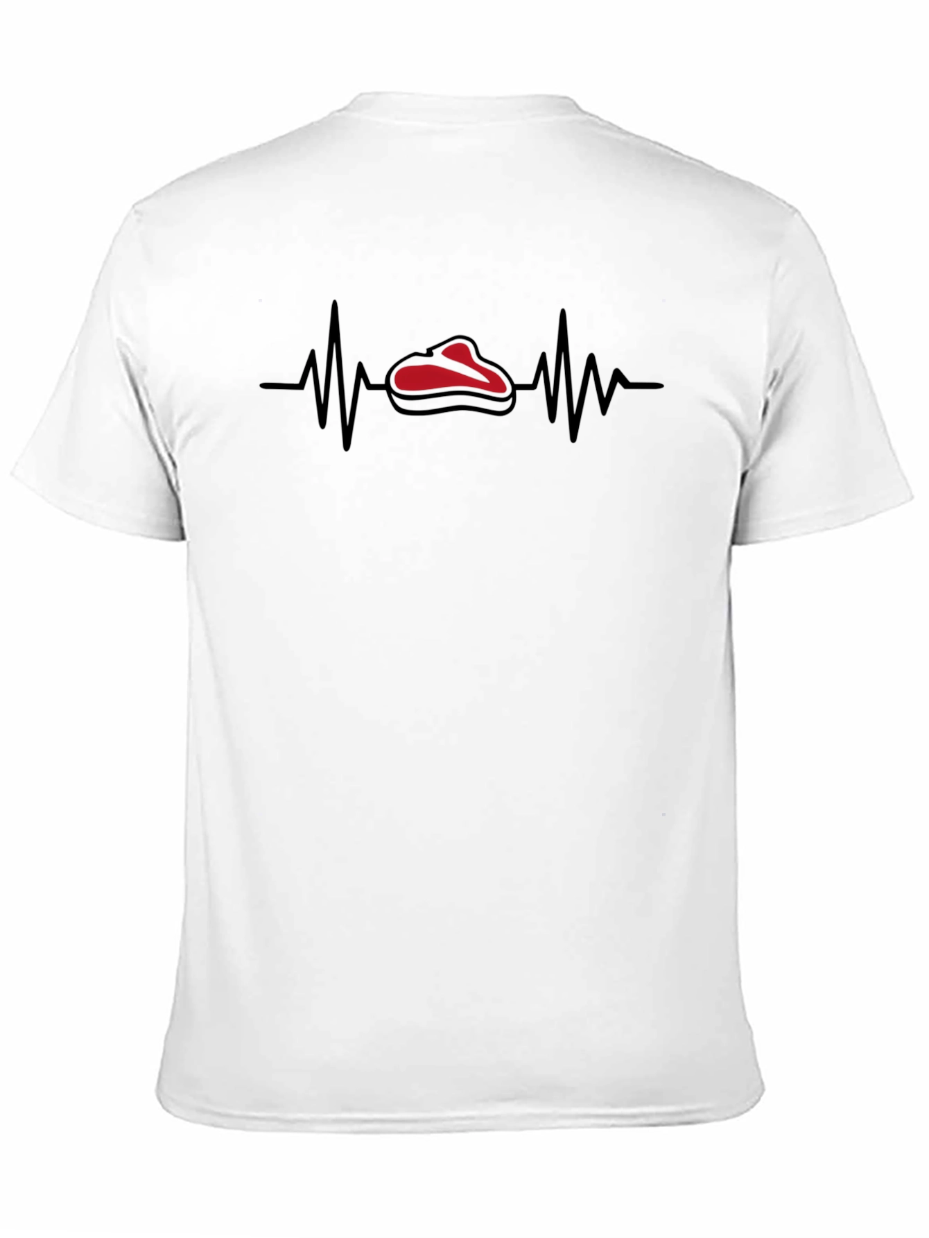 Black Steak Lover's Heartbeat Graphic Tee - Black Cotton view 11