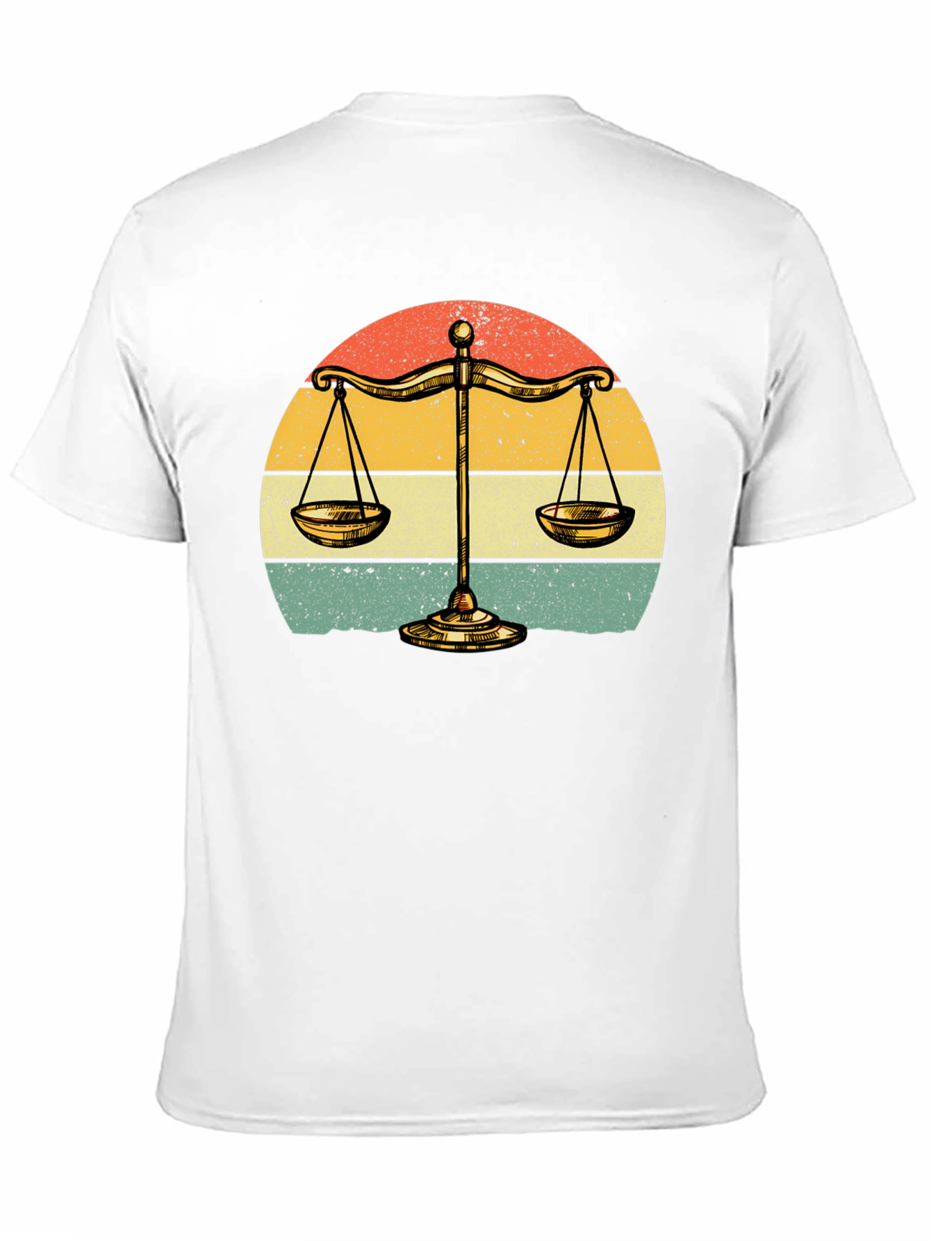 Black Scales of Justice Retro Graphic Tee view 11