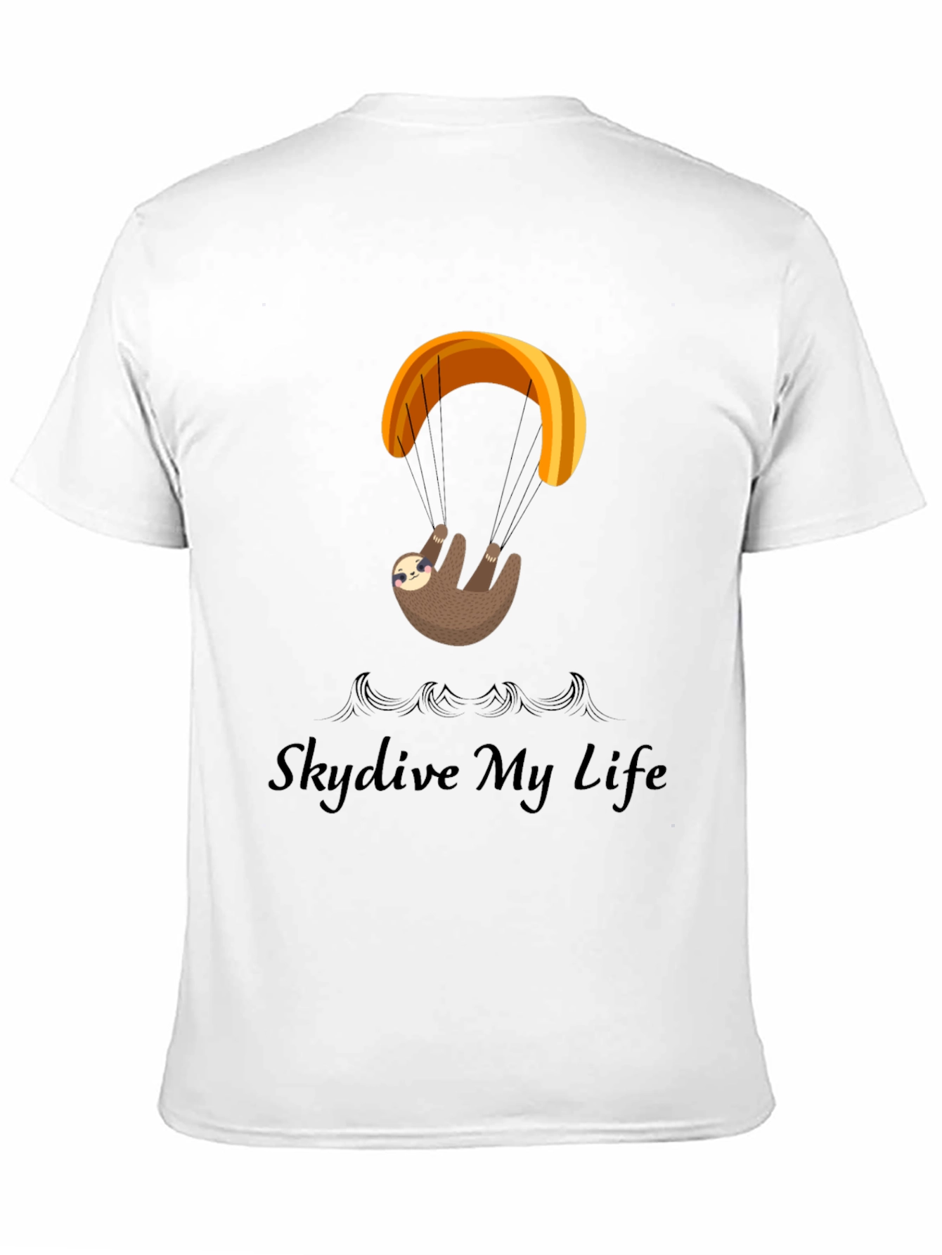 Black Skydiving Sloth Graphic Tee view 11