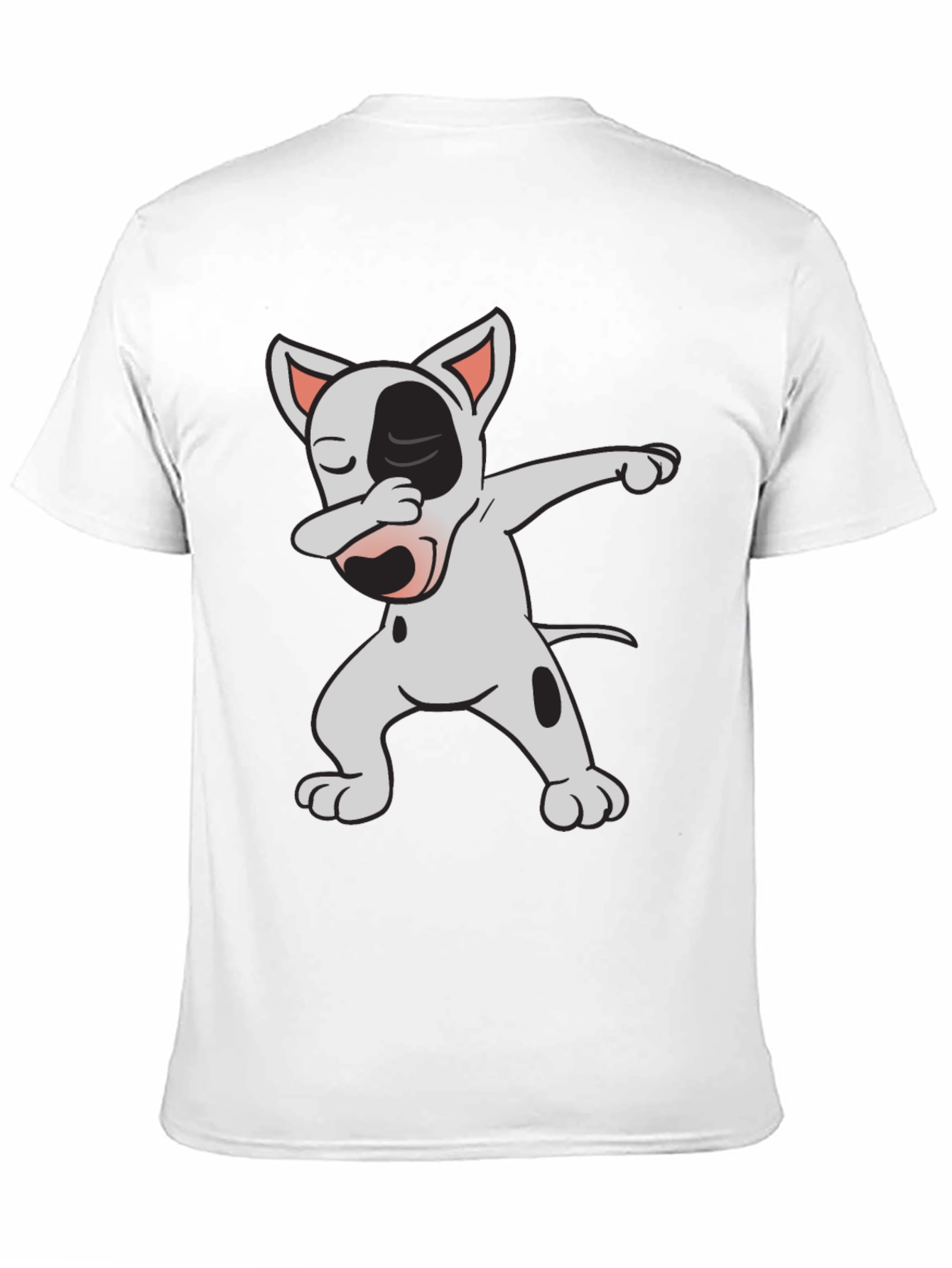 Black Dabbing Dog Graphic Tee - Cool Black Cotton T-Shirt view 11