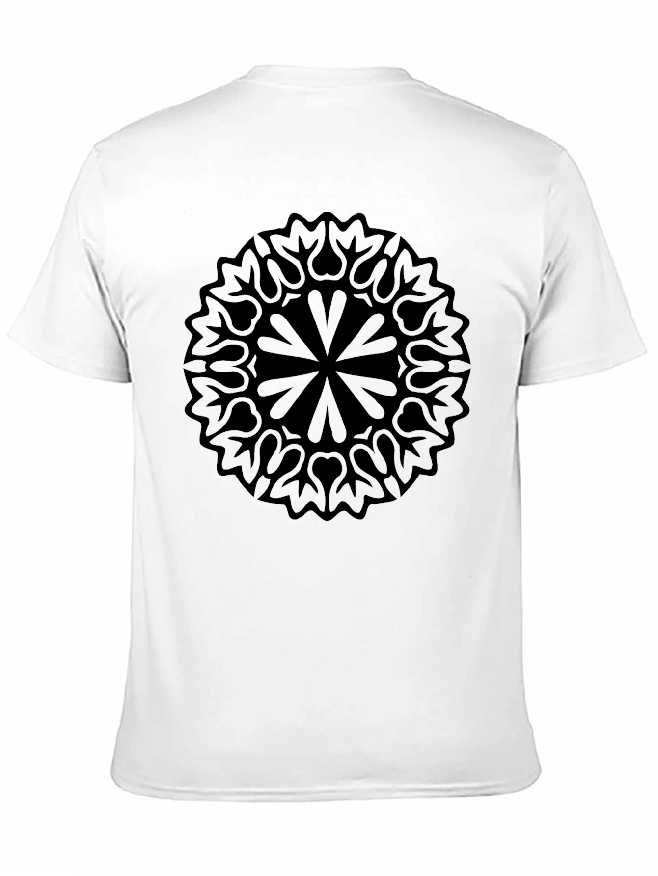 Black Black Mandala Graphic Print Men's T-Shirt view 11