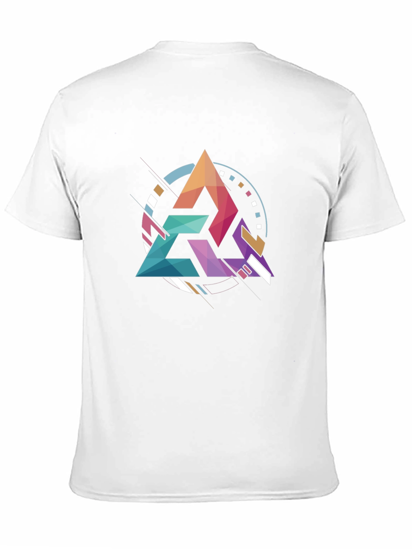 Black Geometric Triangle Graphic Tee - Modern Art Design view 11