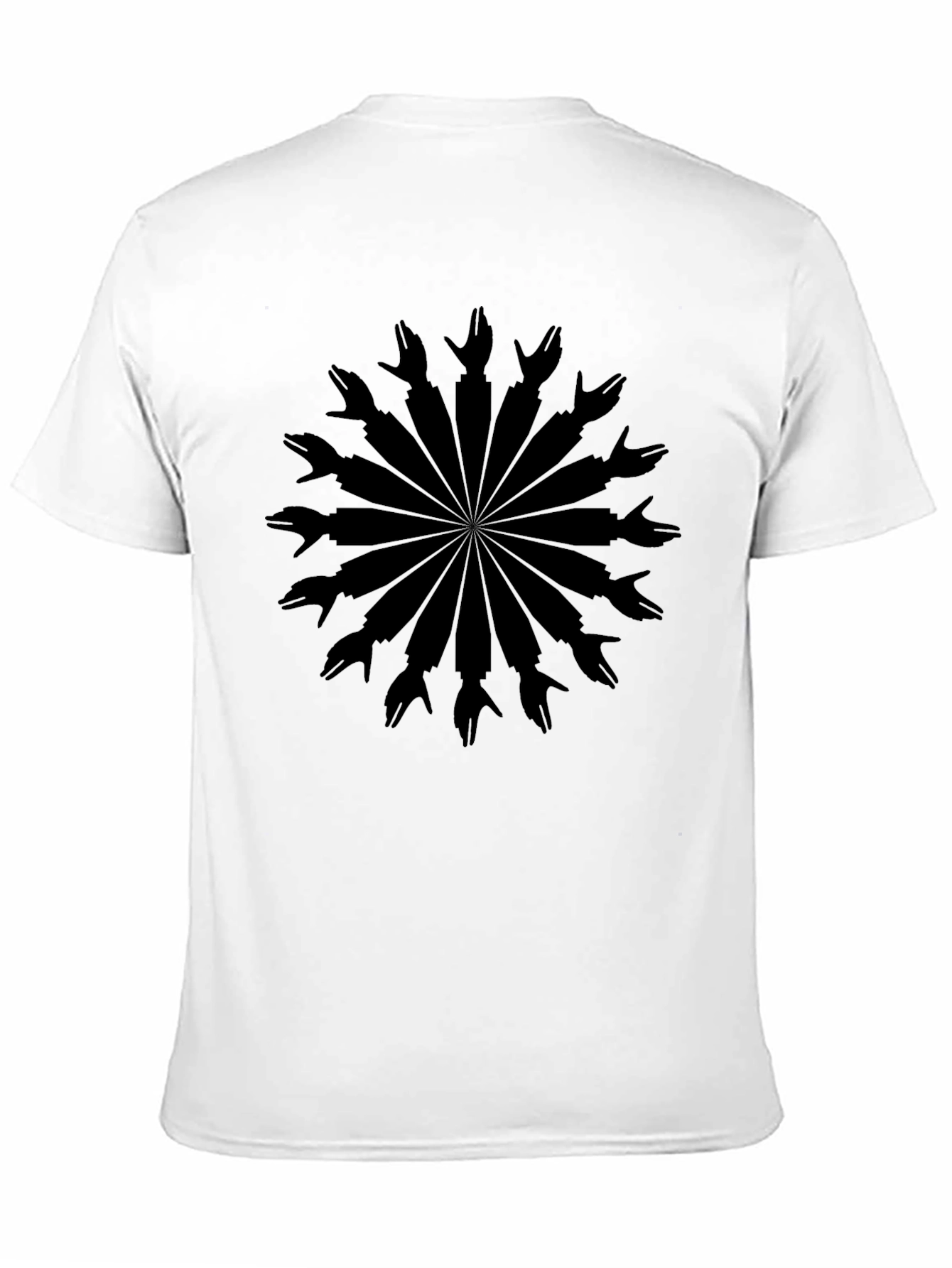 Black Abstract Hand Silhouette Mandala Graphic Tee view 11