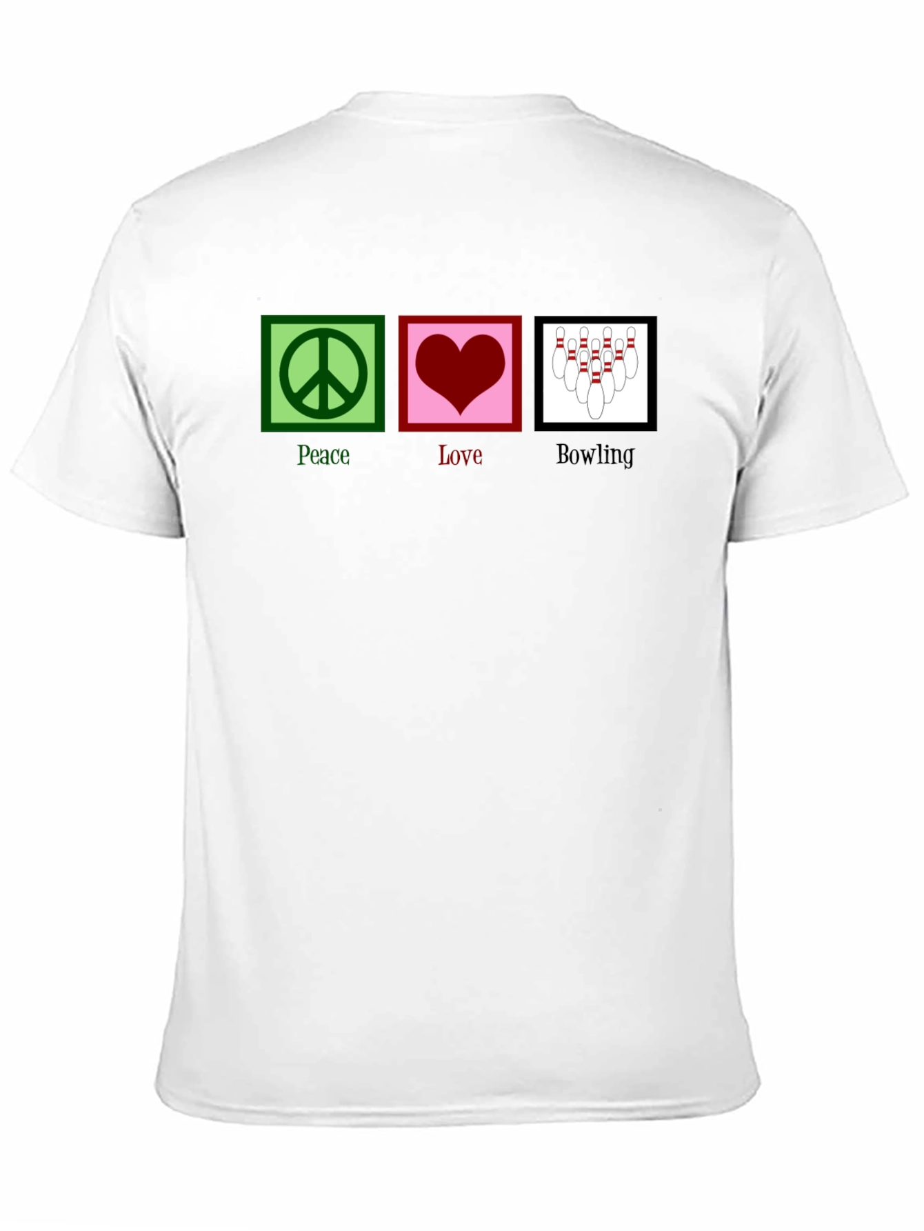 Black Peace Love Bowling Graphic T-Shirt view 11