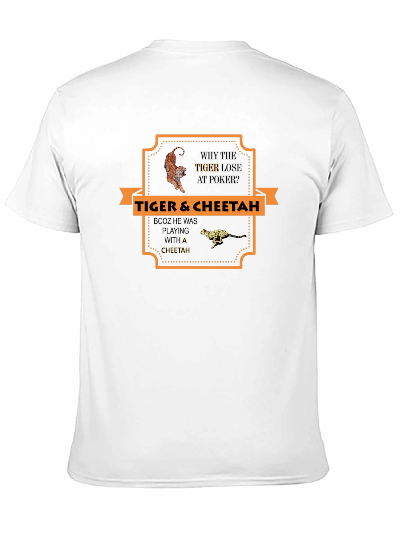 Black Tiger & Cheetah Poker Joke T-Shirt view 11