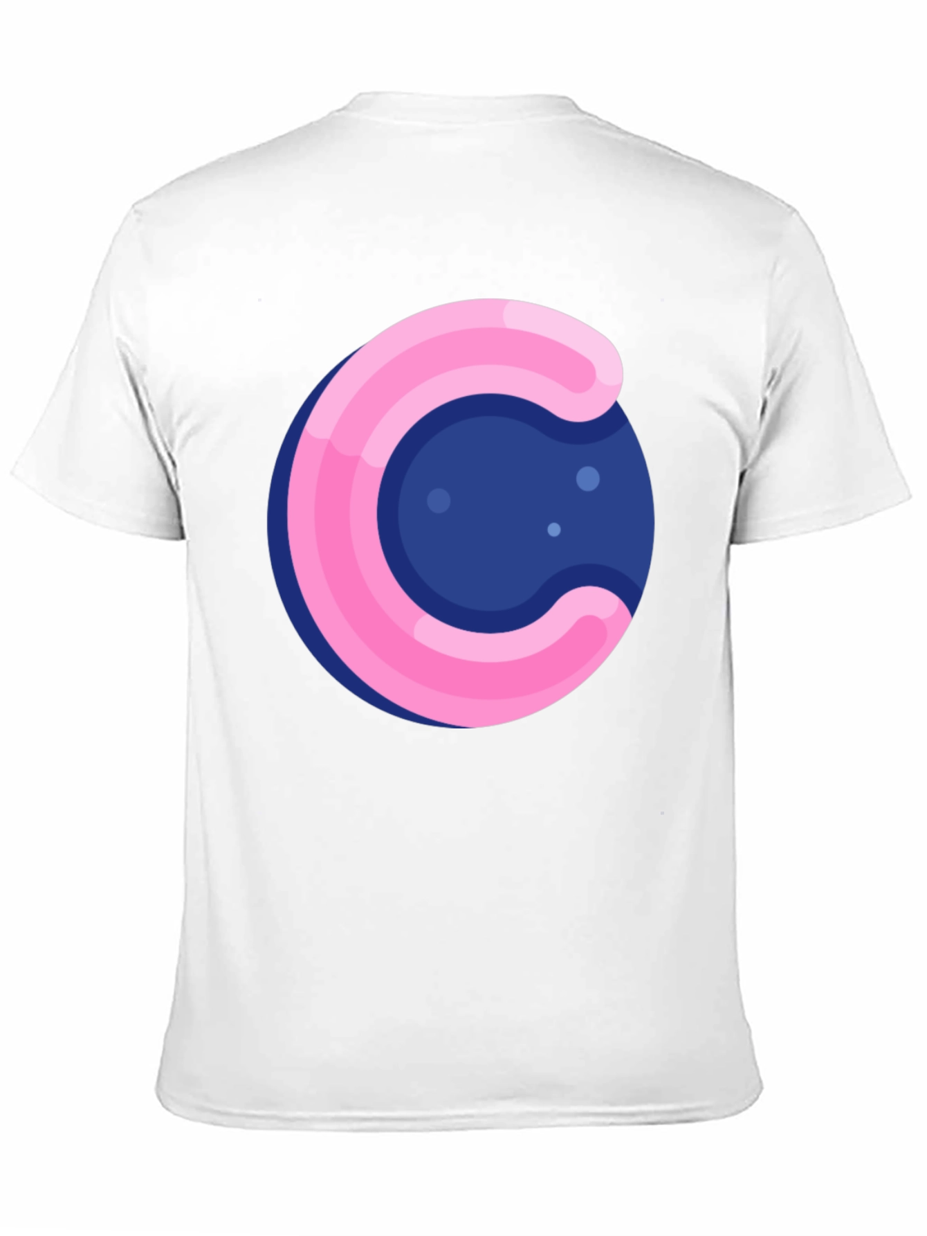 Black Funky Circle T-Shirt - Pink & Blue Design view 11