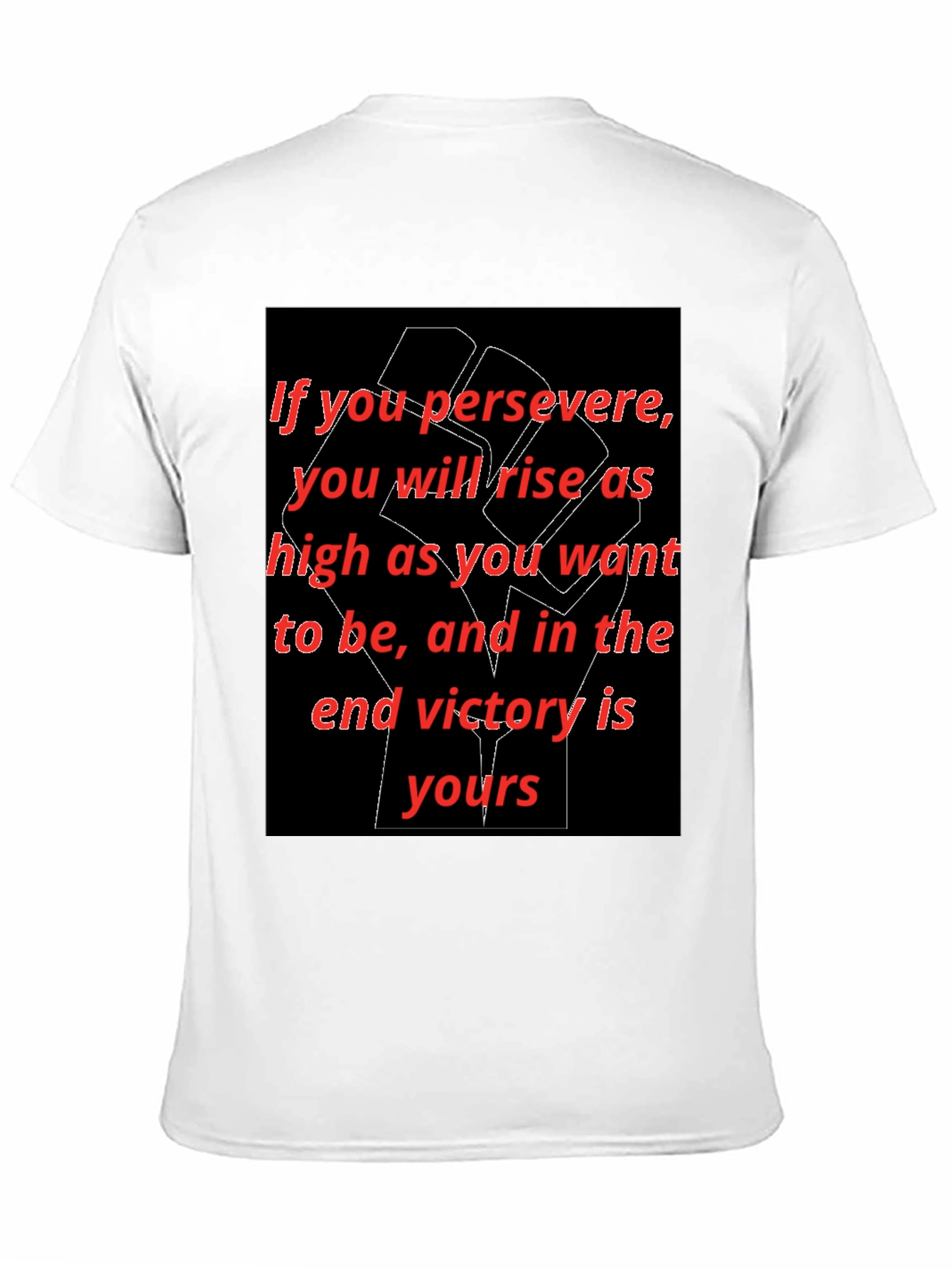 Black Motivational Graphic Tee - 'Persevere' view 11