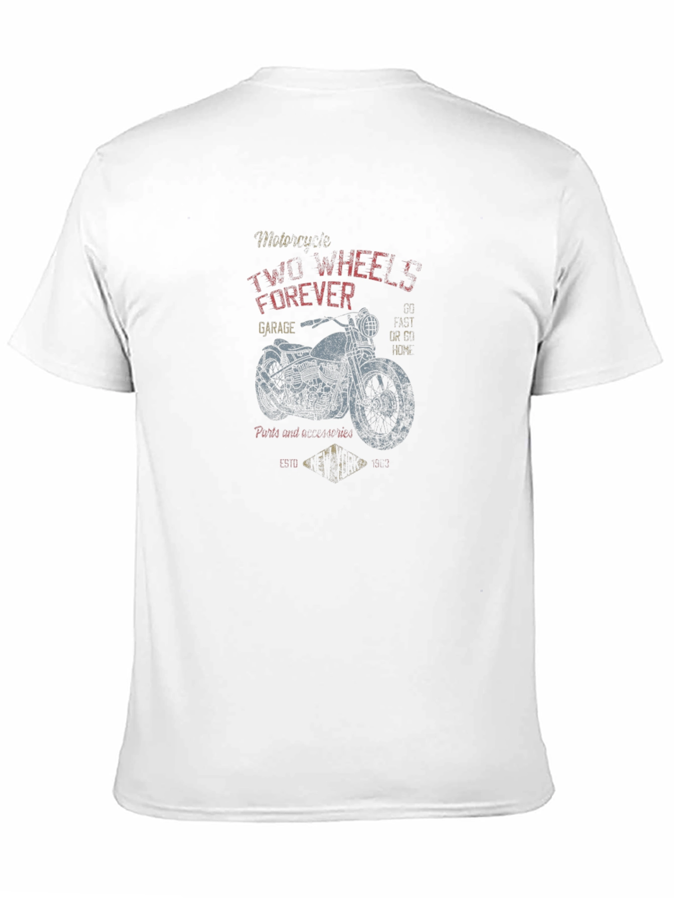 Black Motorcycle "Two Wheels Forever" Graphic Tee view 11