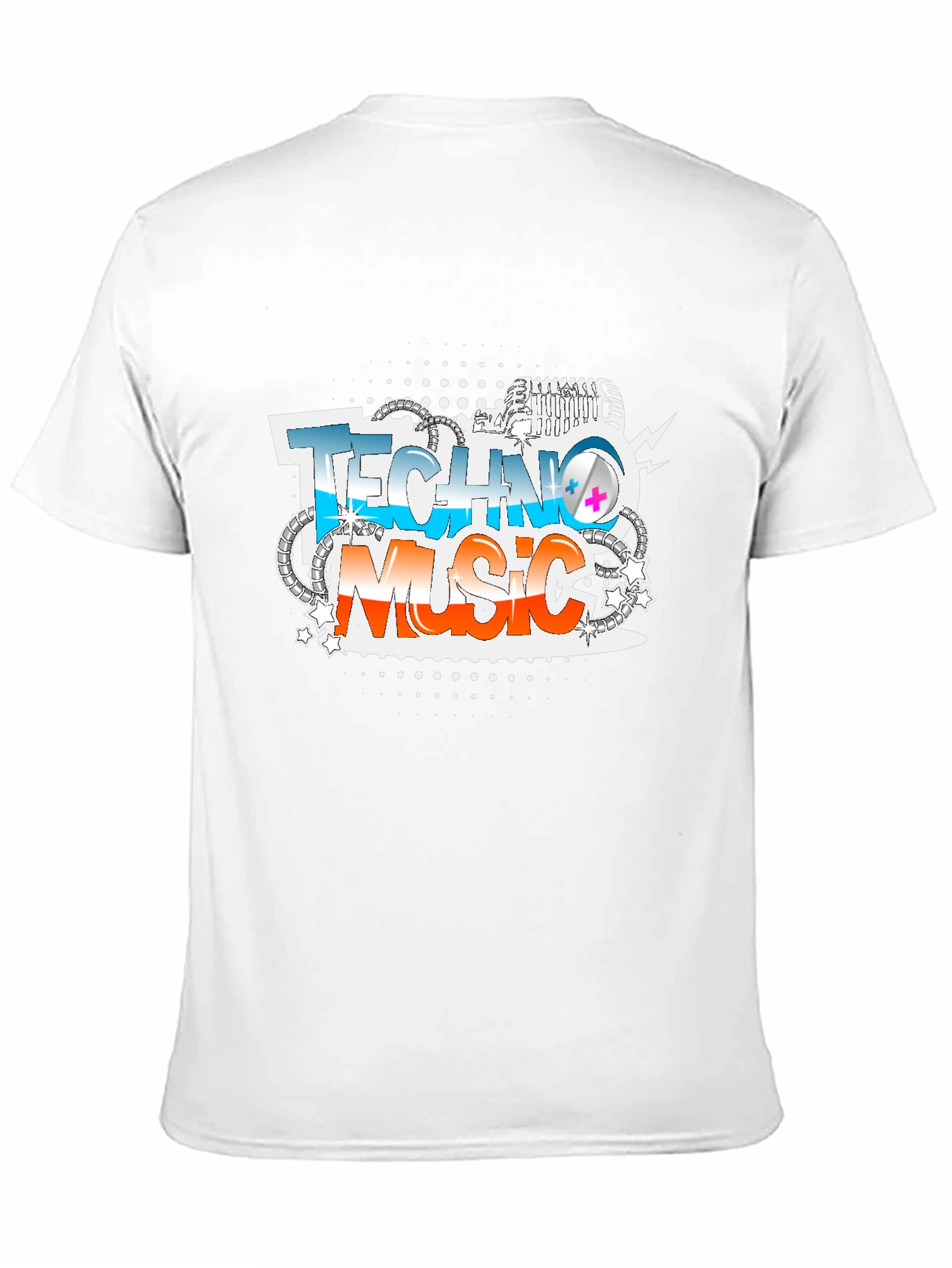 Black Techno Music Graphic Print T-Shirt view 11