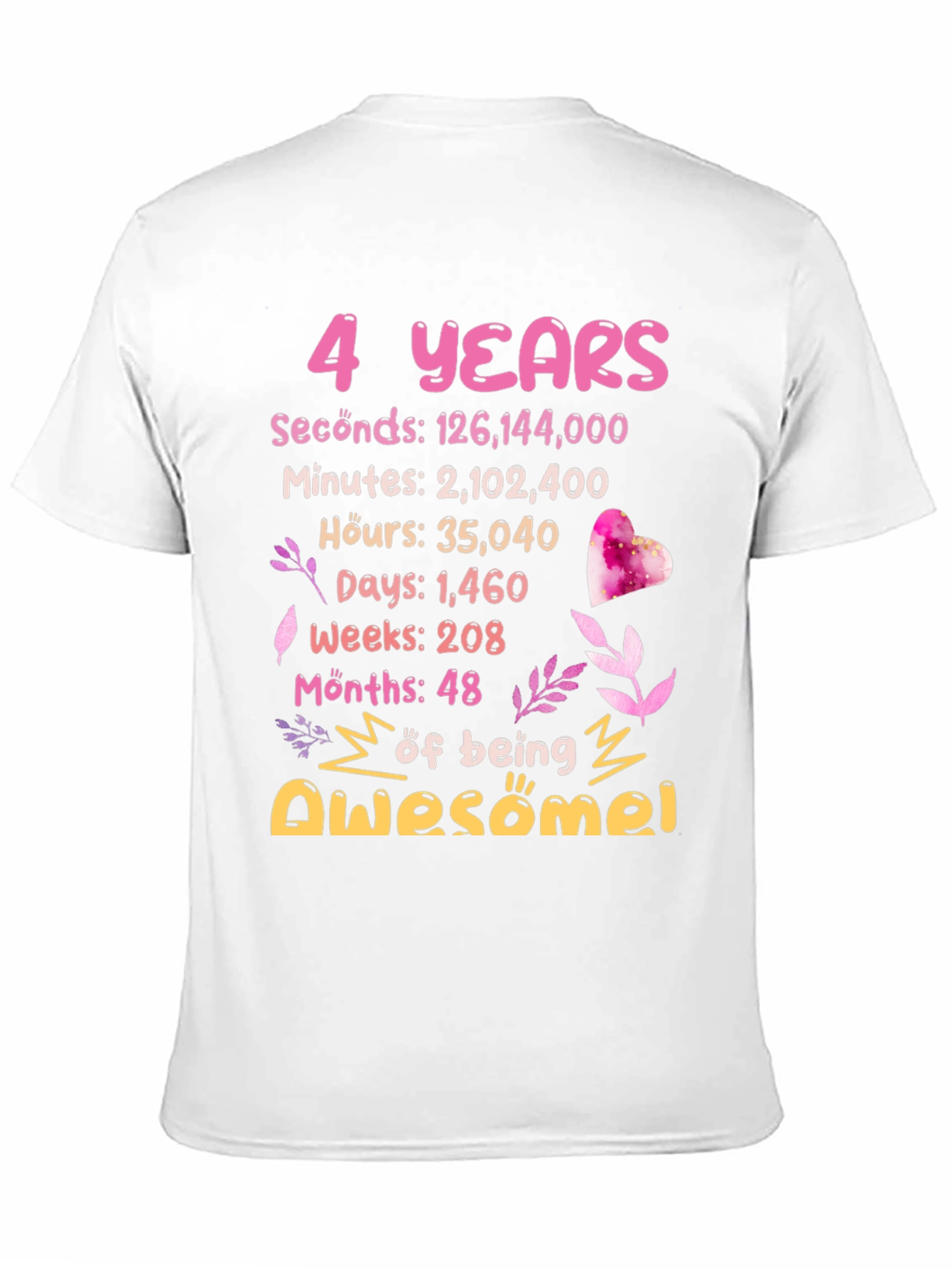 Black 4 Years Awesome T-Shirt view 11