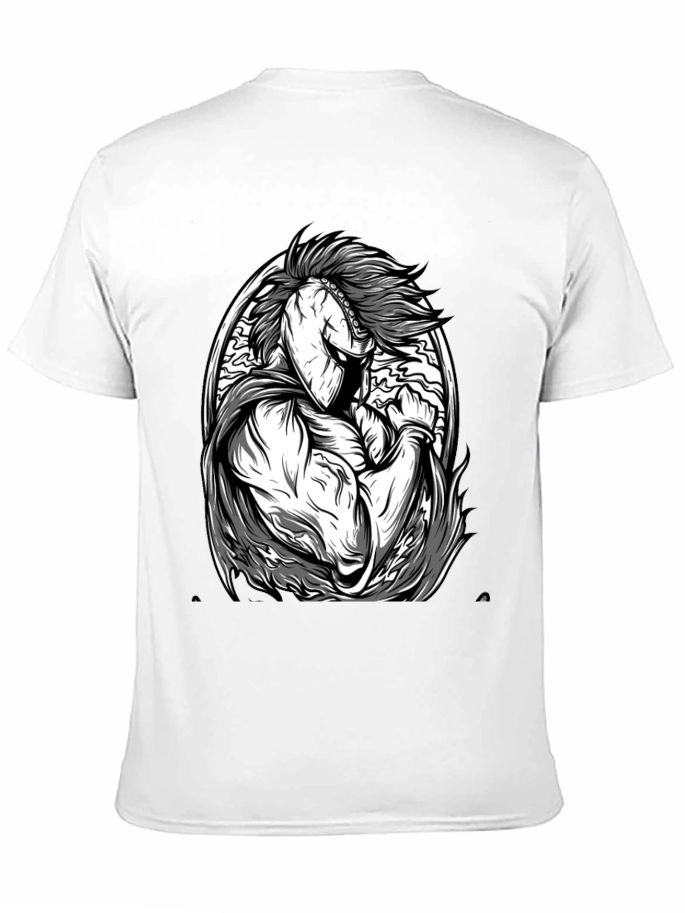 Black Black T-Shirt with Spartan Warrior Graphic view 11