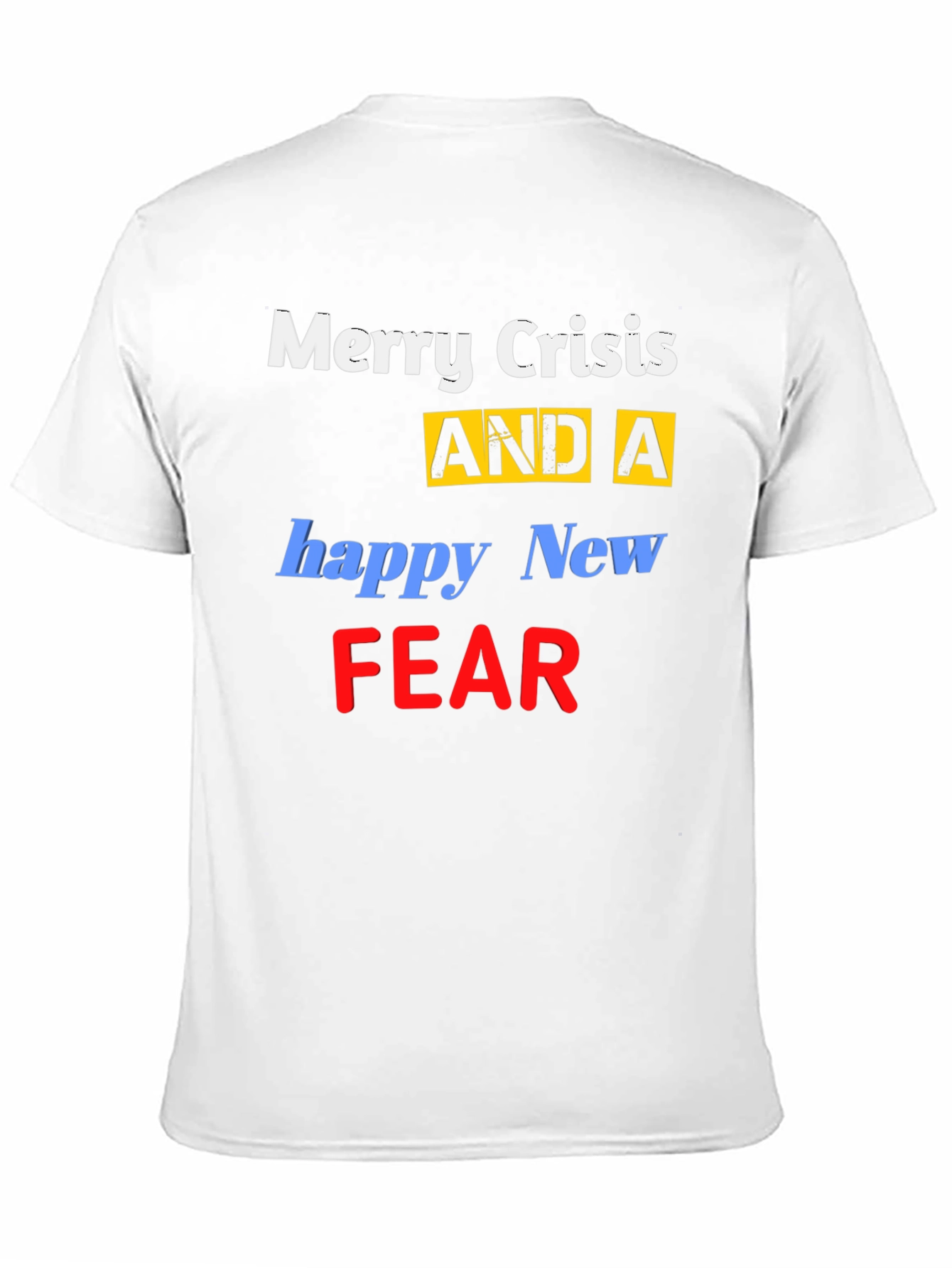 Black Merry Crisis Funny Graphic T-Shirt view 11